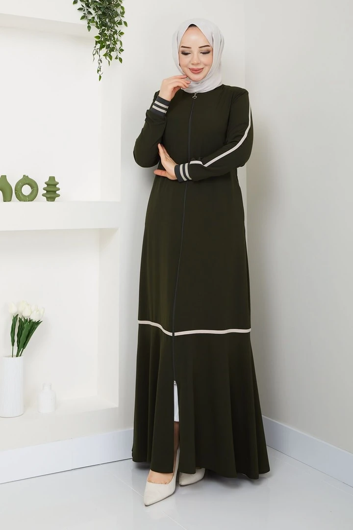 Kadın Şerit Detaylı Spor Kap Ferace