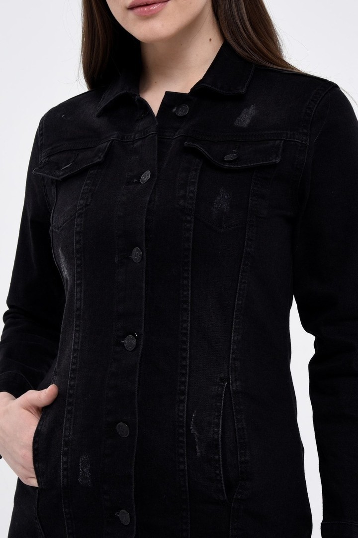 Kadın Jean Mavi Denim Kot Ceket