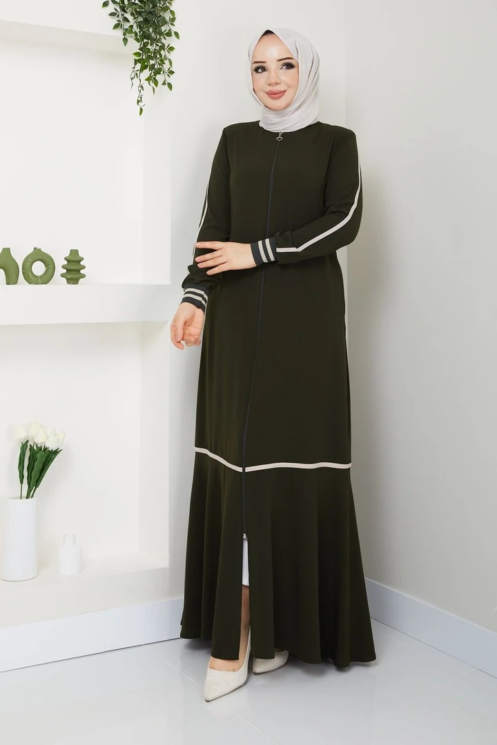 Kadın Şerit Detaylı Spor Kap Ferace