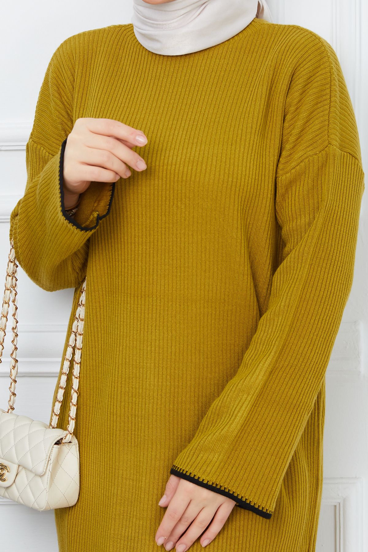 Kadın Şerit Detaylı Fitilli Elbise