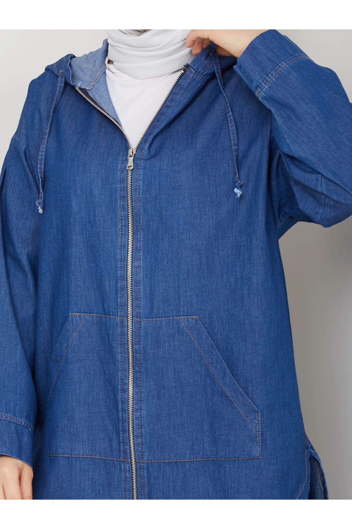 Kadın Cepli Pantolonlu ikili Salaş Kot Takım