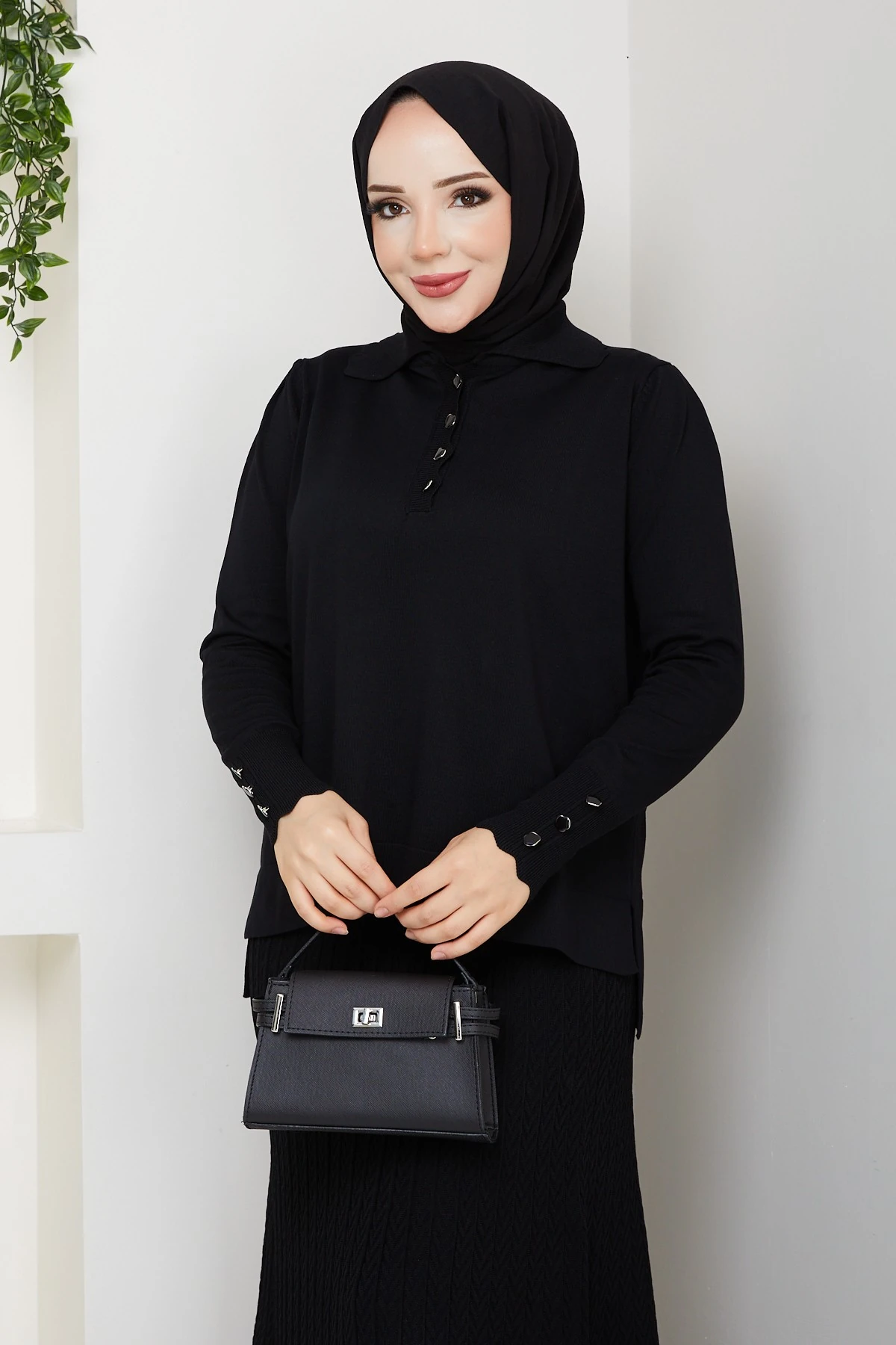 Kadın Eteği Mandal Örgülü Merserize İkili Triko Takım