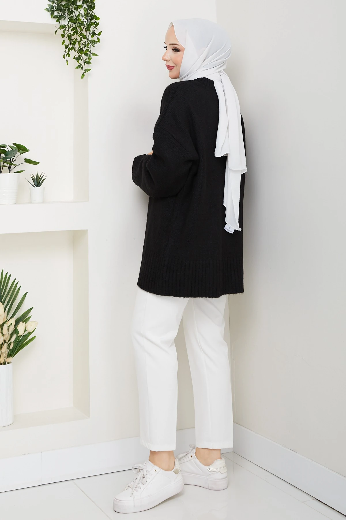 Kadın Bisiklet Yaka Oversize Triko Kazak