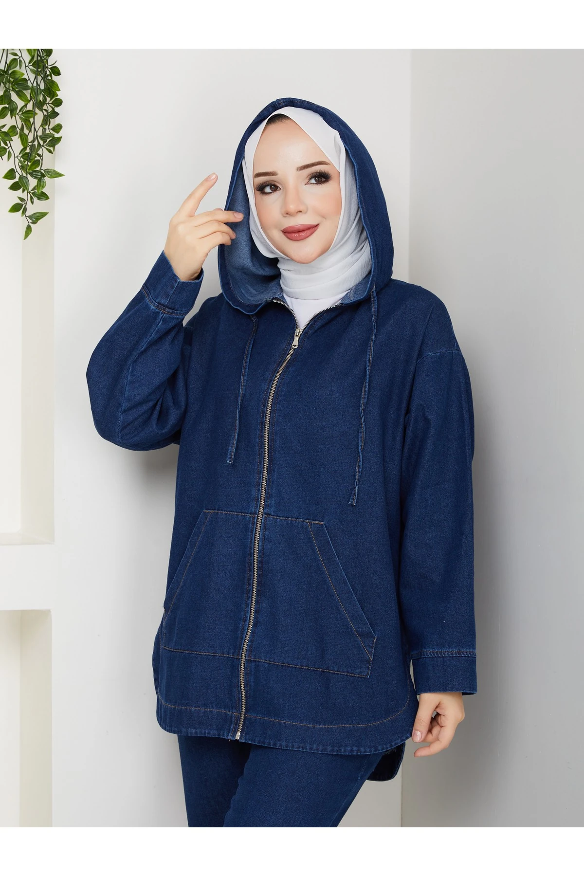 Kadın Pantolonlu İkili Salaş Kot Takım