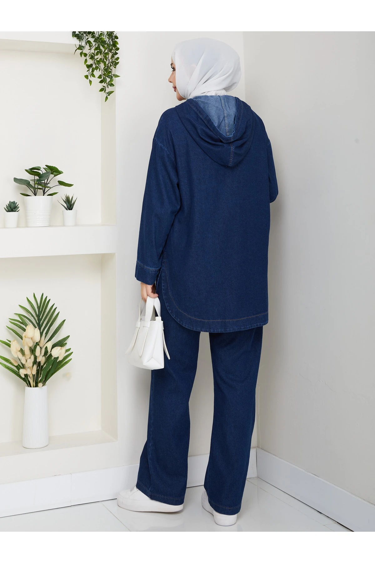 Kadın Pantolonlu İkili Salaş Kot Takım