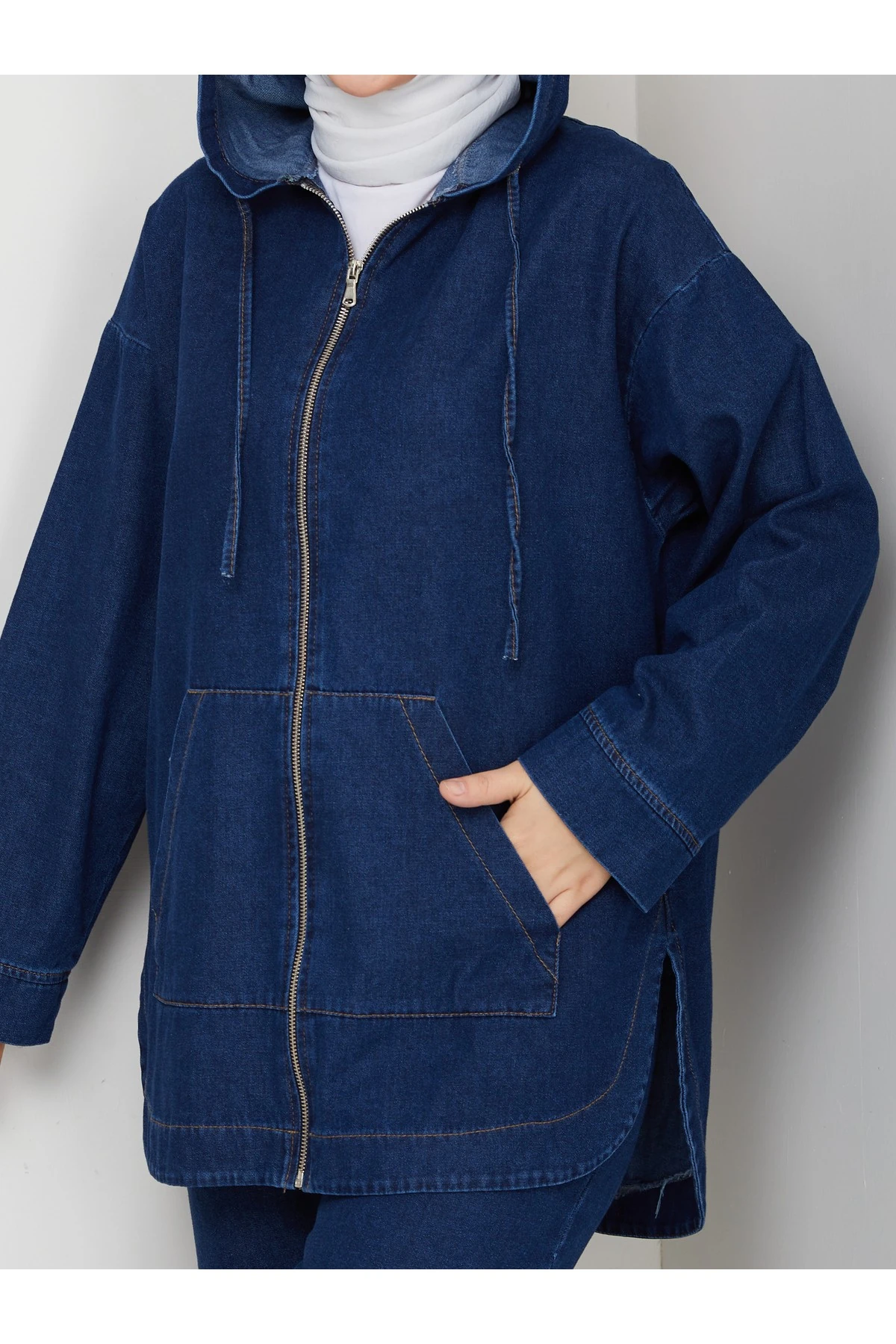 Kadın Pantolonlu İkili Salaş Kot Takım