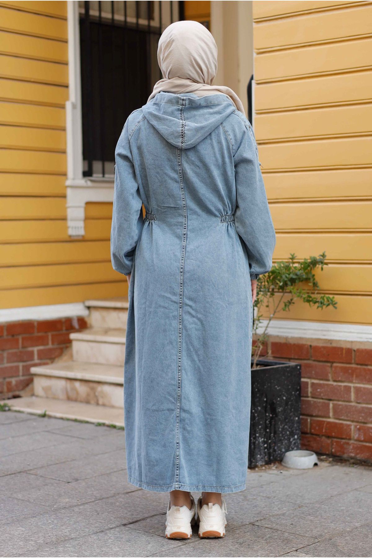 Kadın Beli Büzgü Detaylı Denim Kot Kap