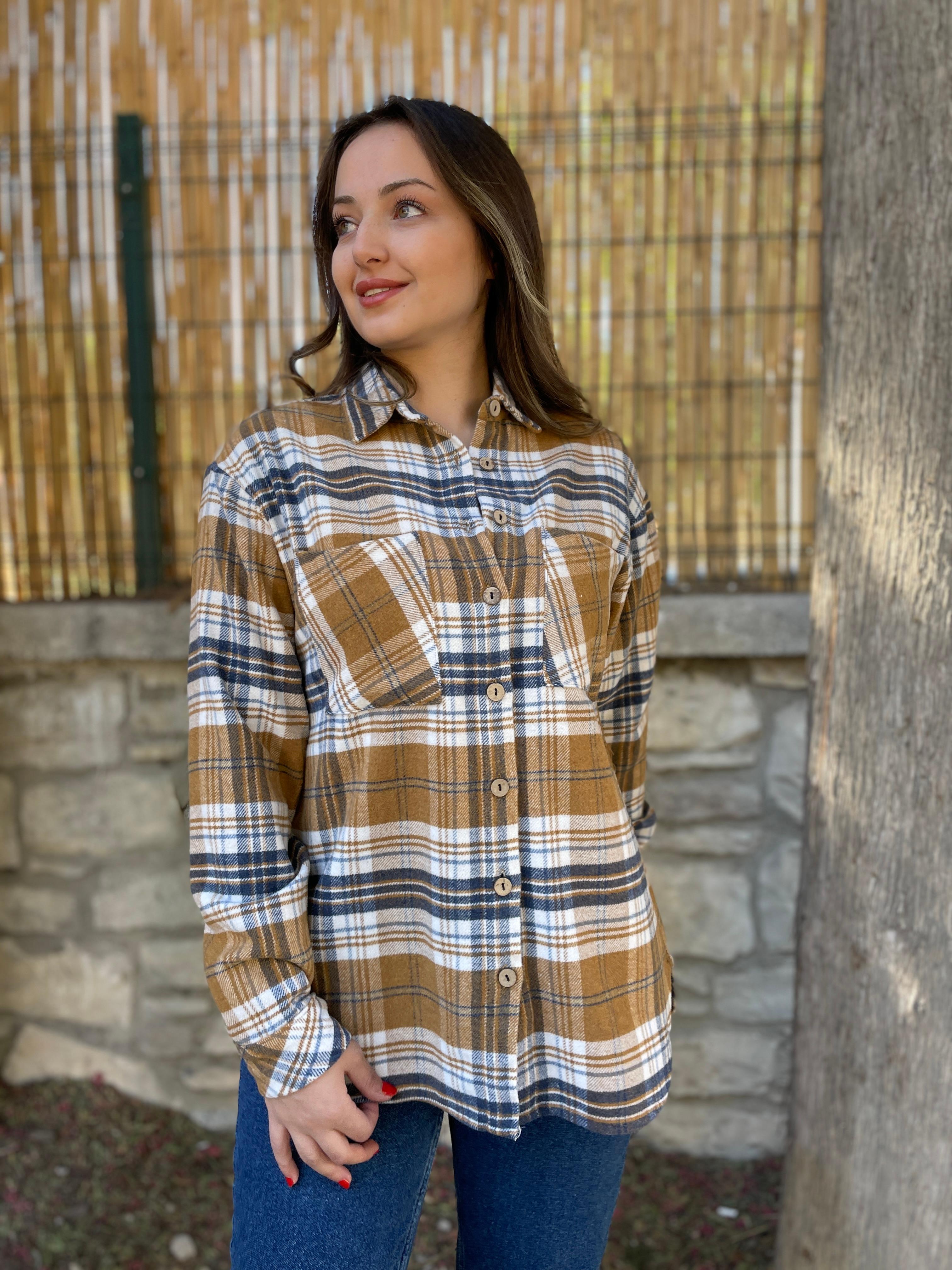 Yakalı Ekose Kadın Oduncu Gömlek HC 22Y