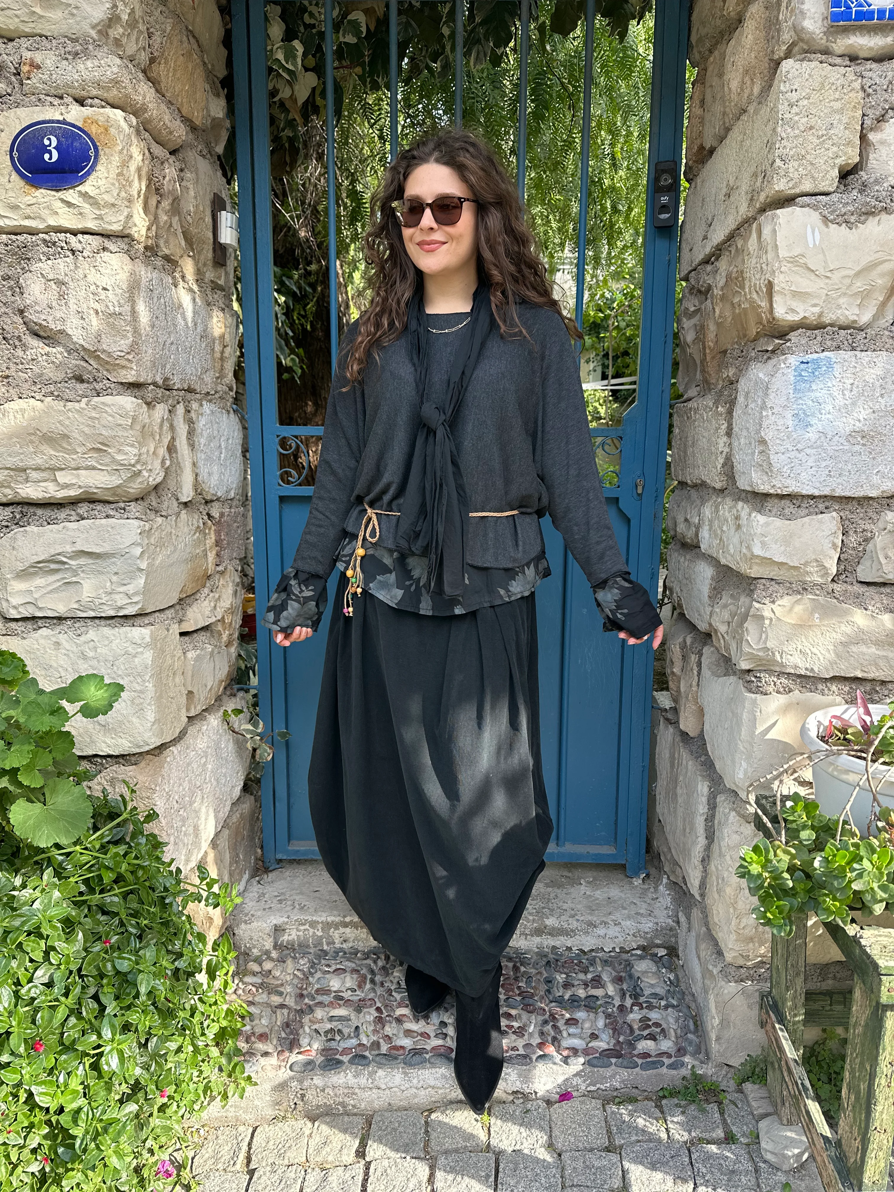 İtalyan Kadife Etek 1891 - Siyah