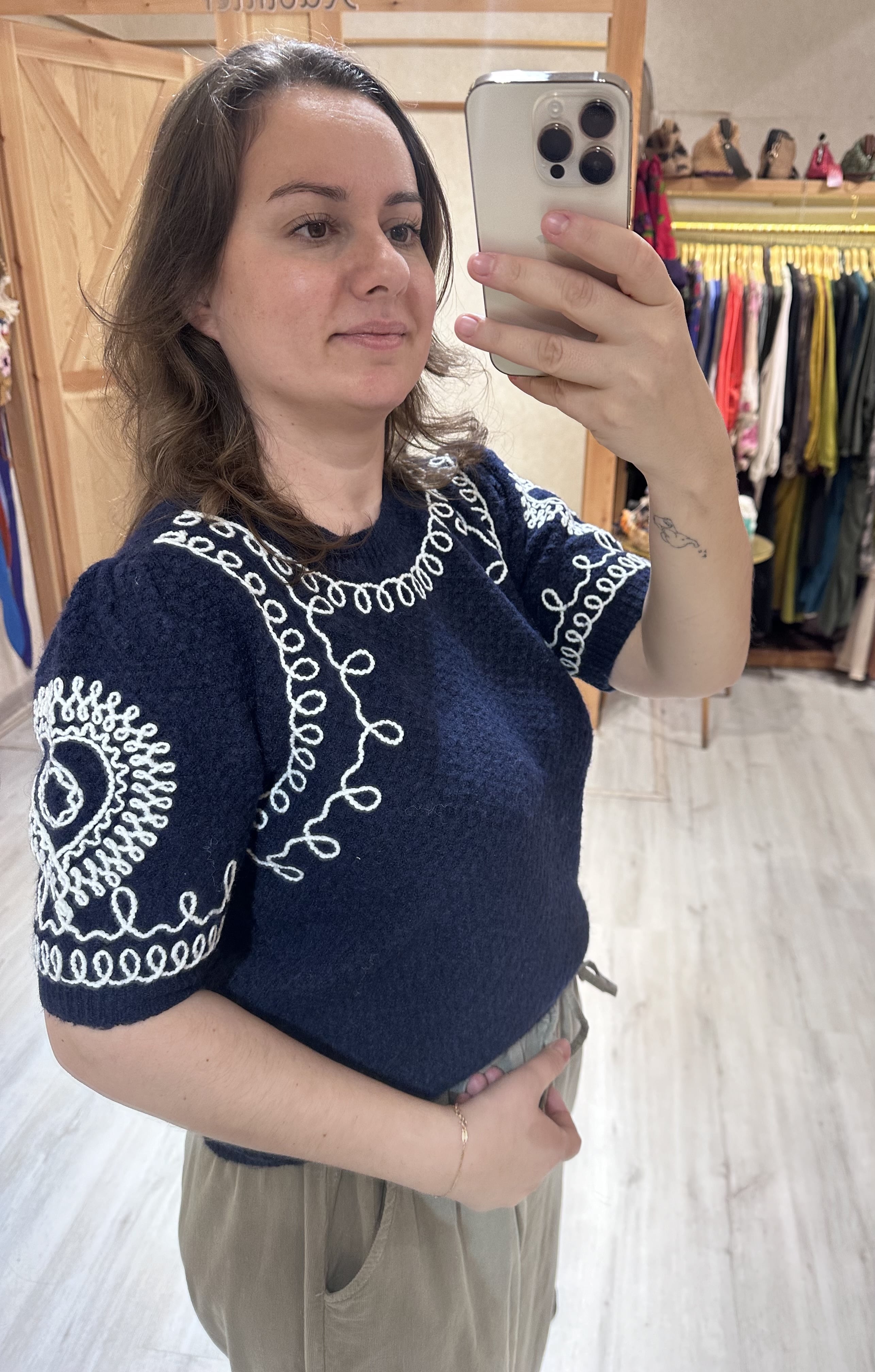 Rafya Desen Yünlü Kazak 250115 - Lacivert