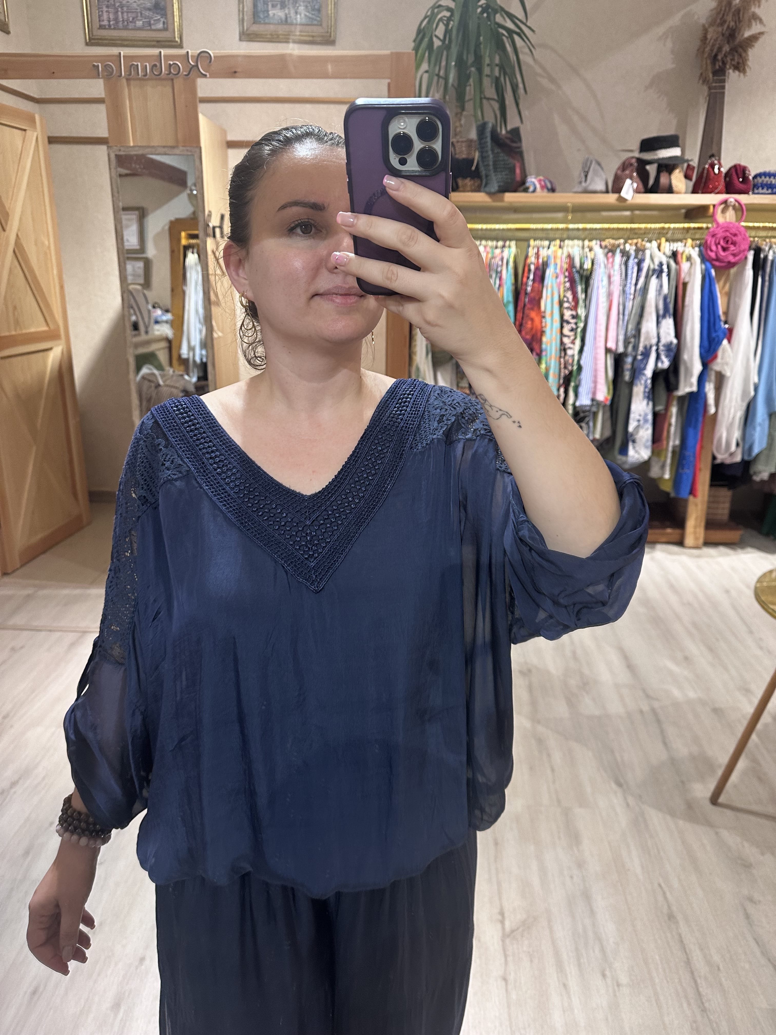 İtalyan İpek Kol Detay Bluz 270