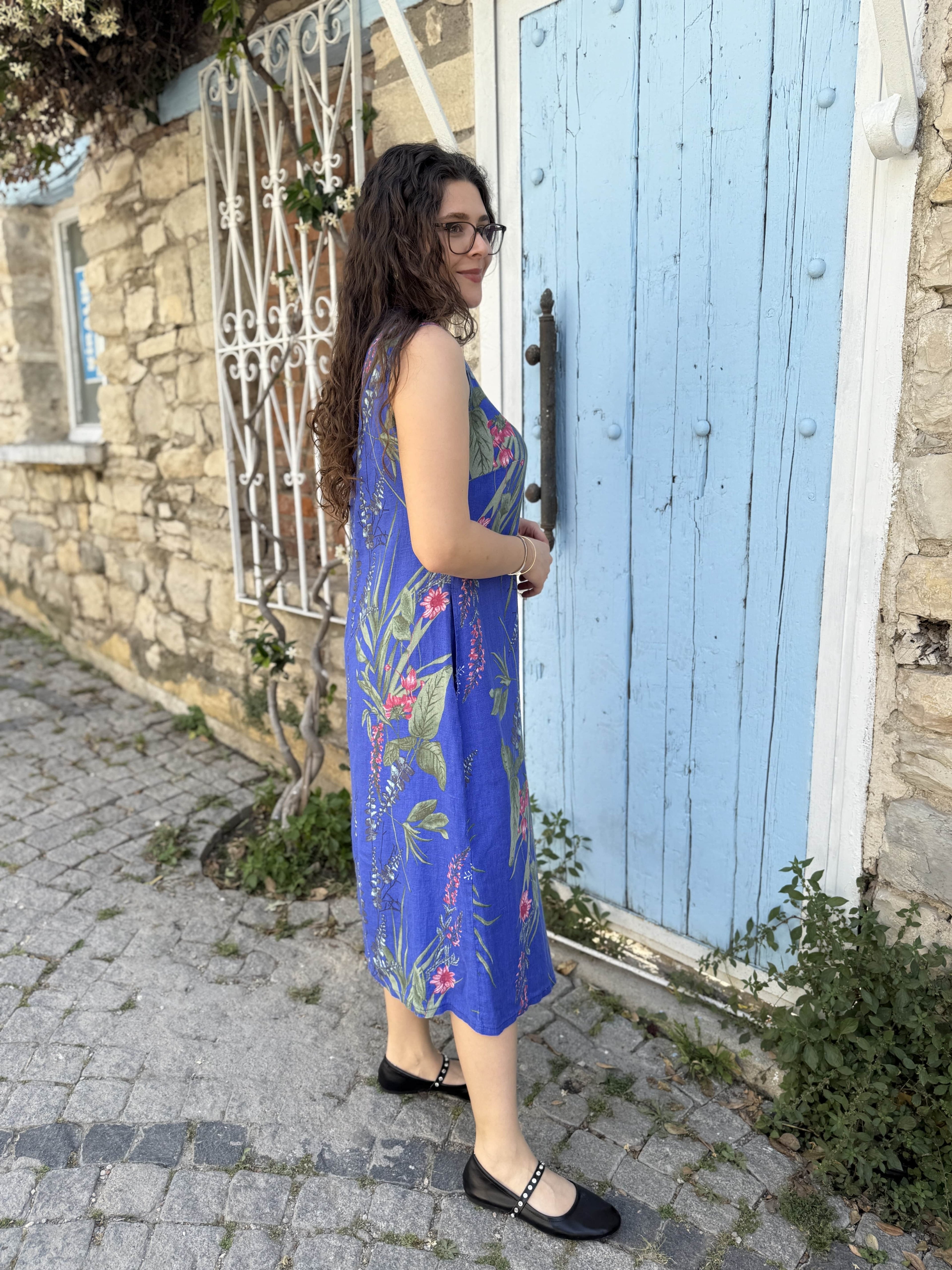 Diva Keten Önü Düğmeli Elbise 501