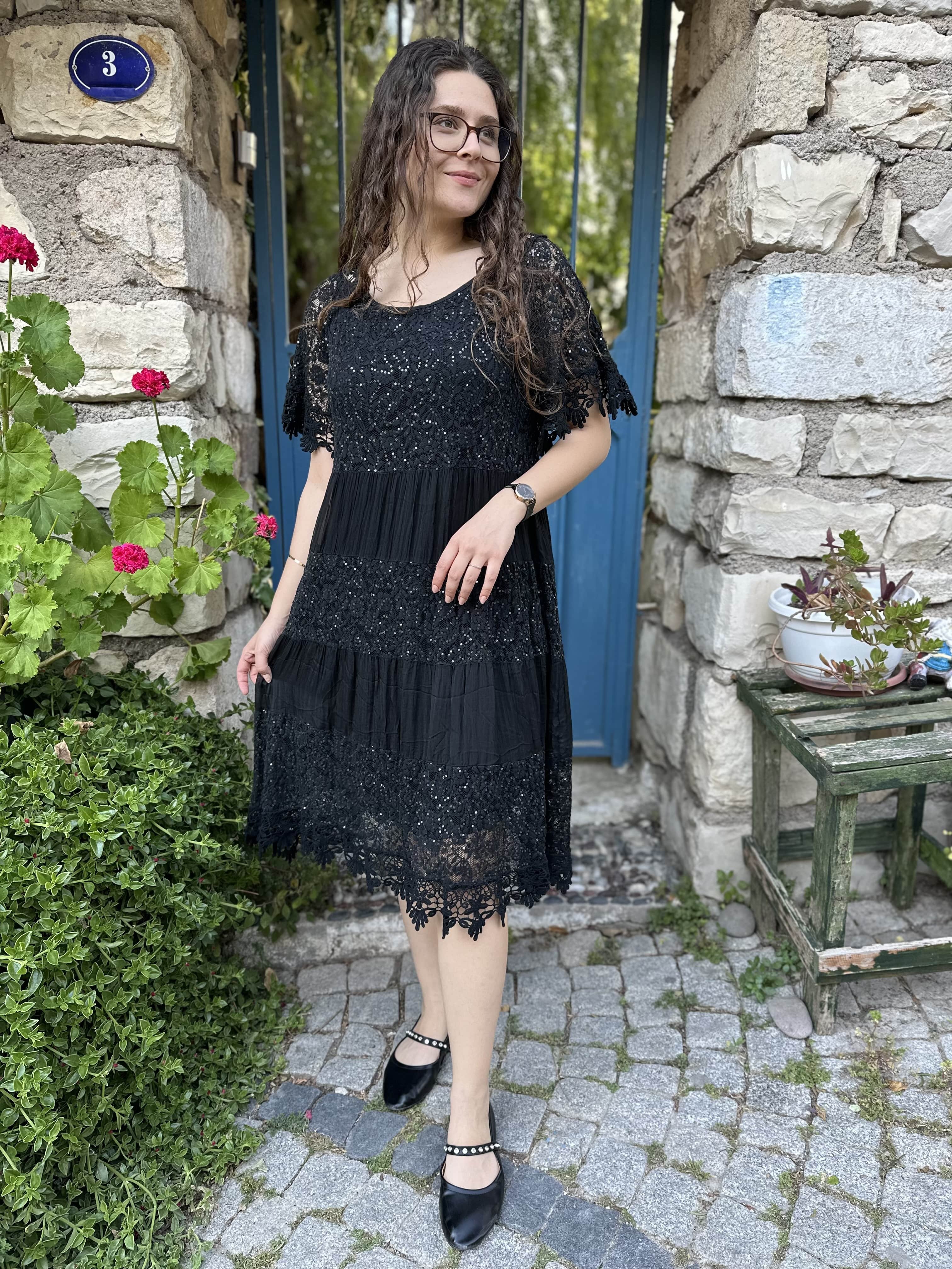 İtalyan Kelebek Detay İpek Elbise