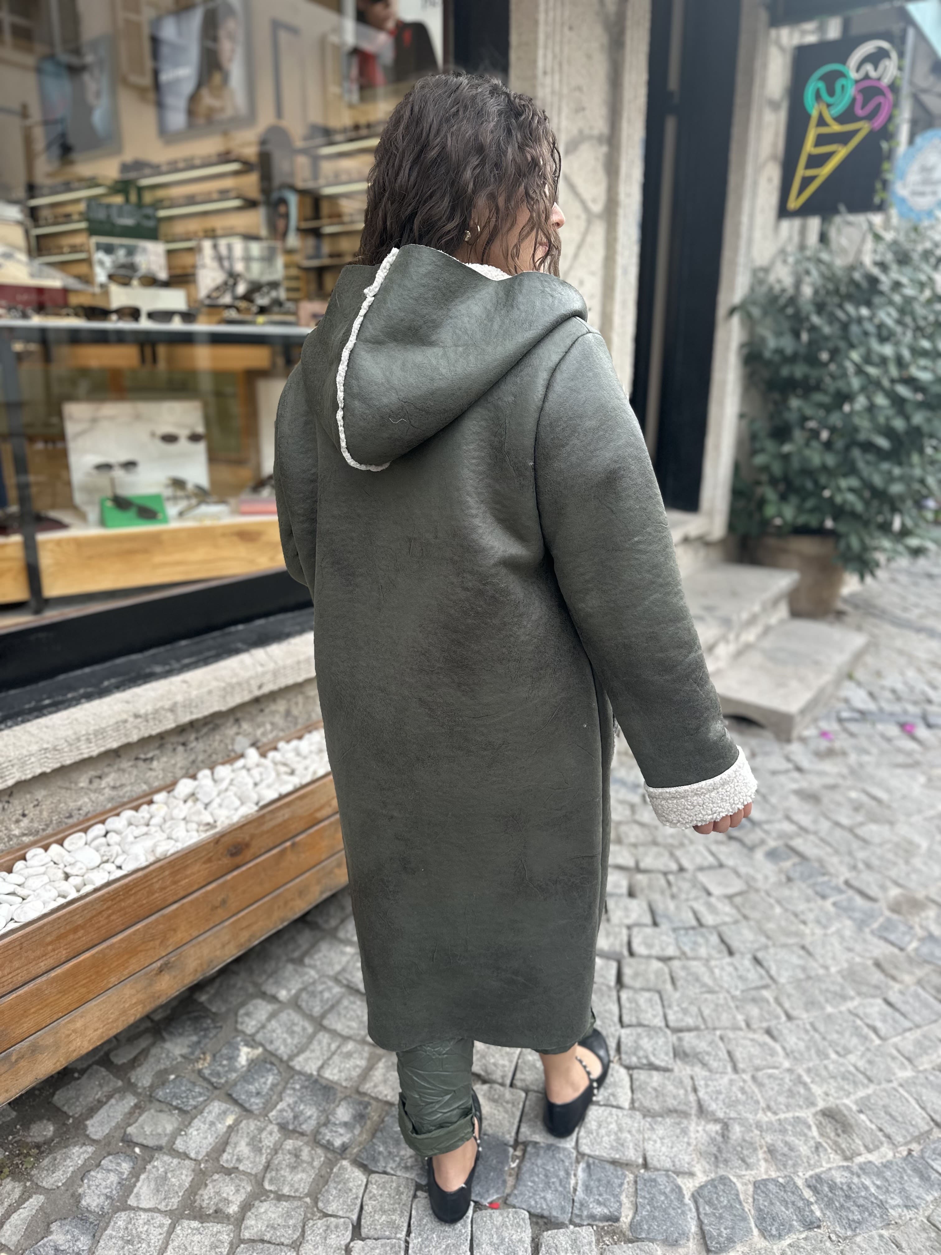 Kürklü Fermuarlı Nubuk Kaban 60949