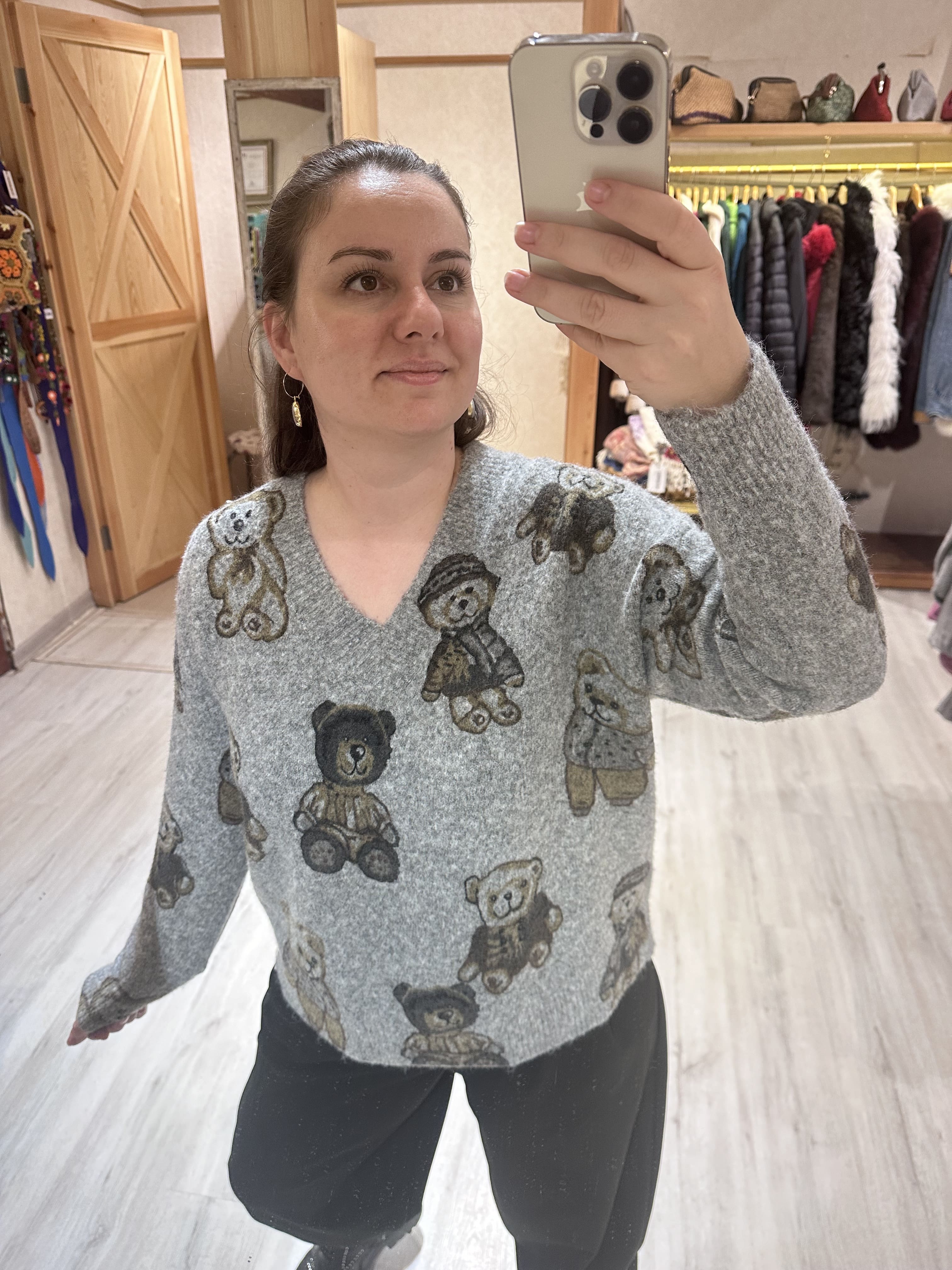 Ayıcık Desen Yünlü Kazak J881