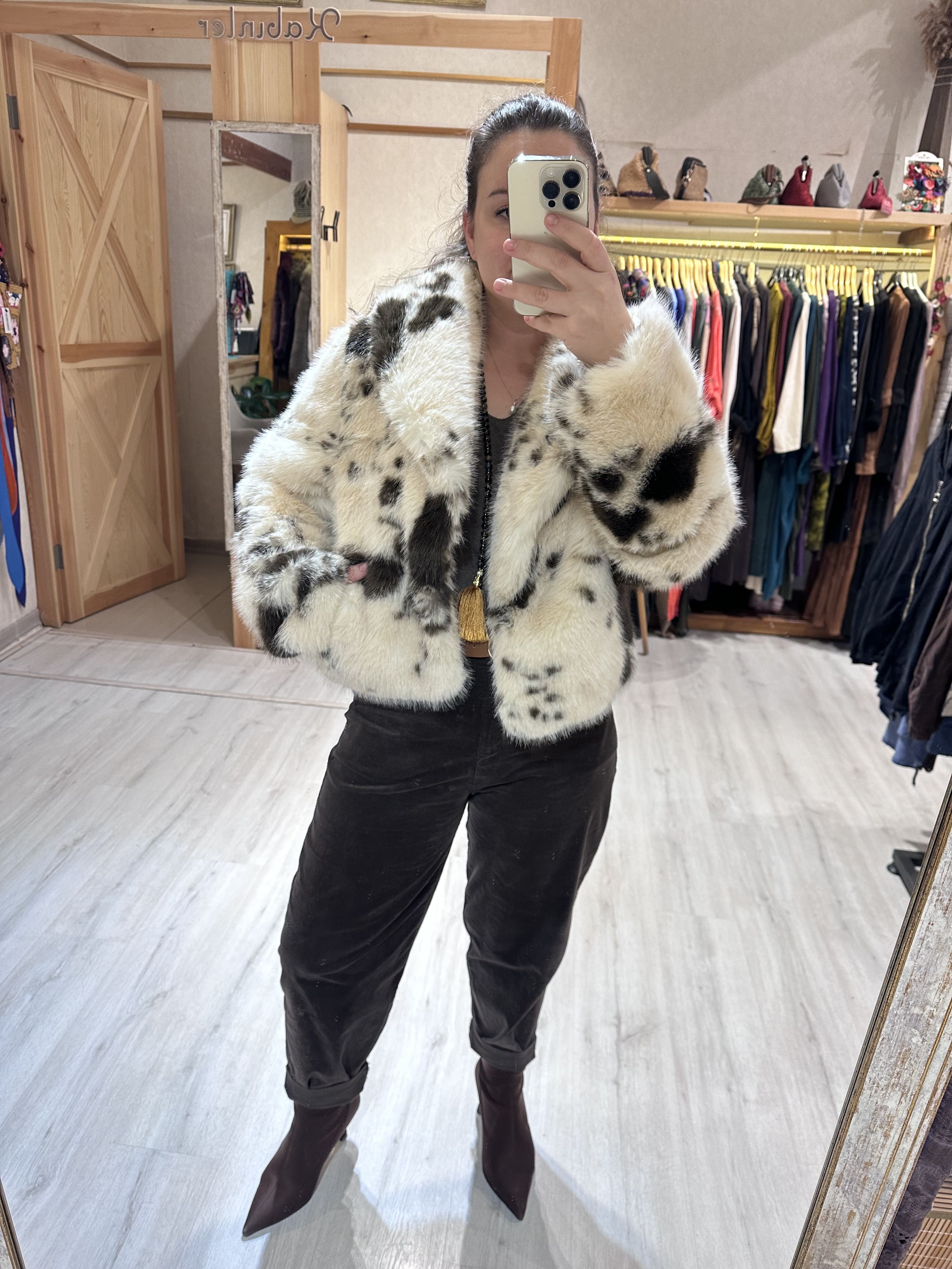 Rodeo Desen Kürklü Kaban A35