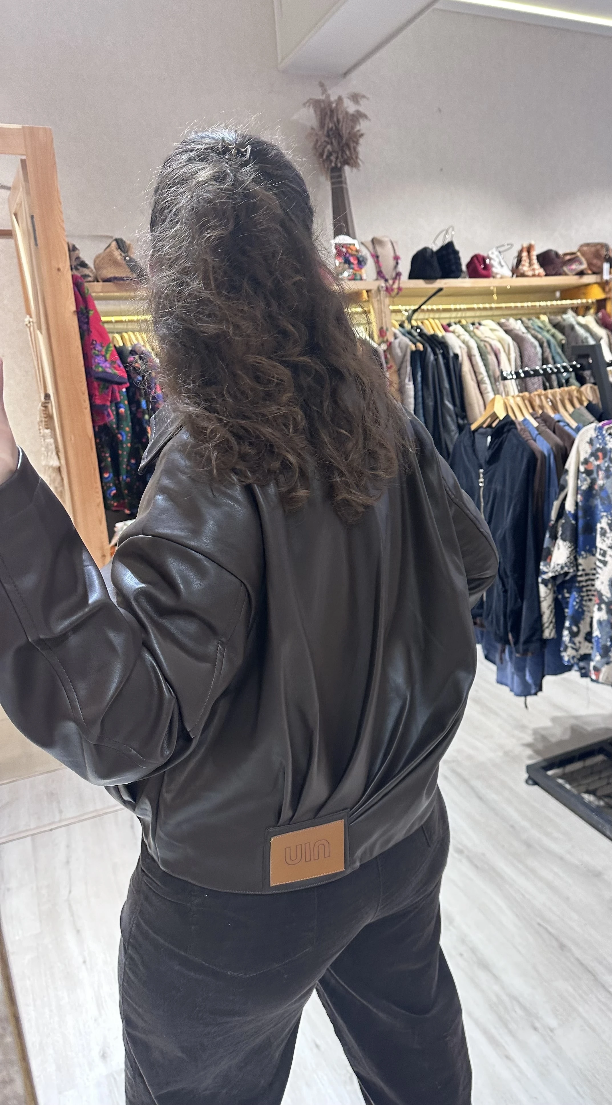 Düz Desen Fermuarlı Deri Ceket MD0045