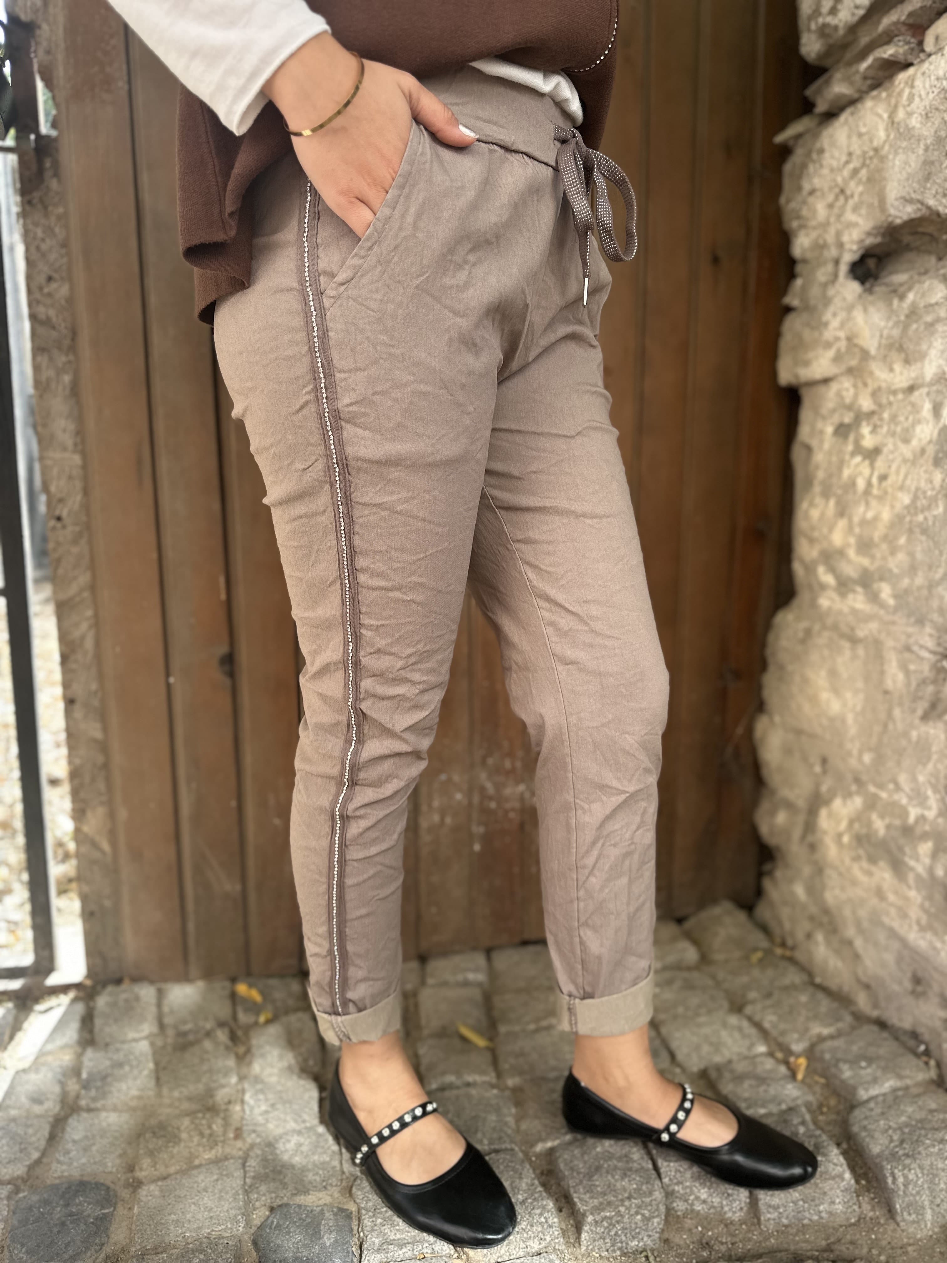 İtalyan Şerit Detay Pantolon 8162T
