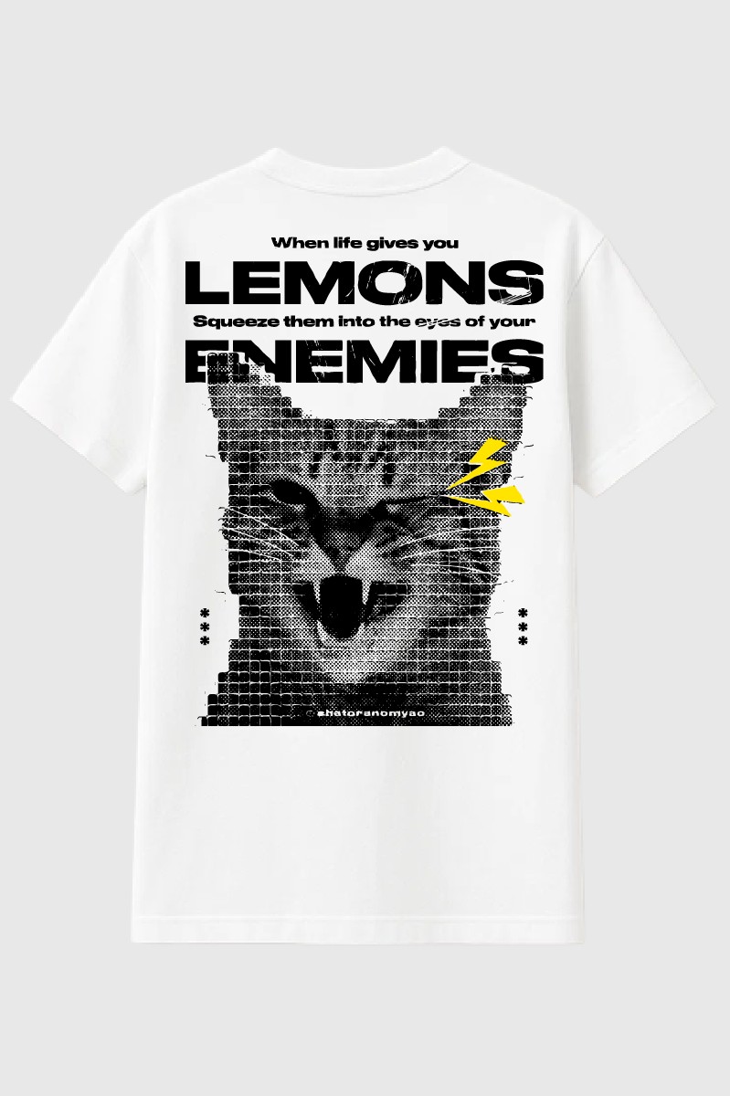 Enoying Cat Oversize T-shirt - Beyaz