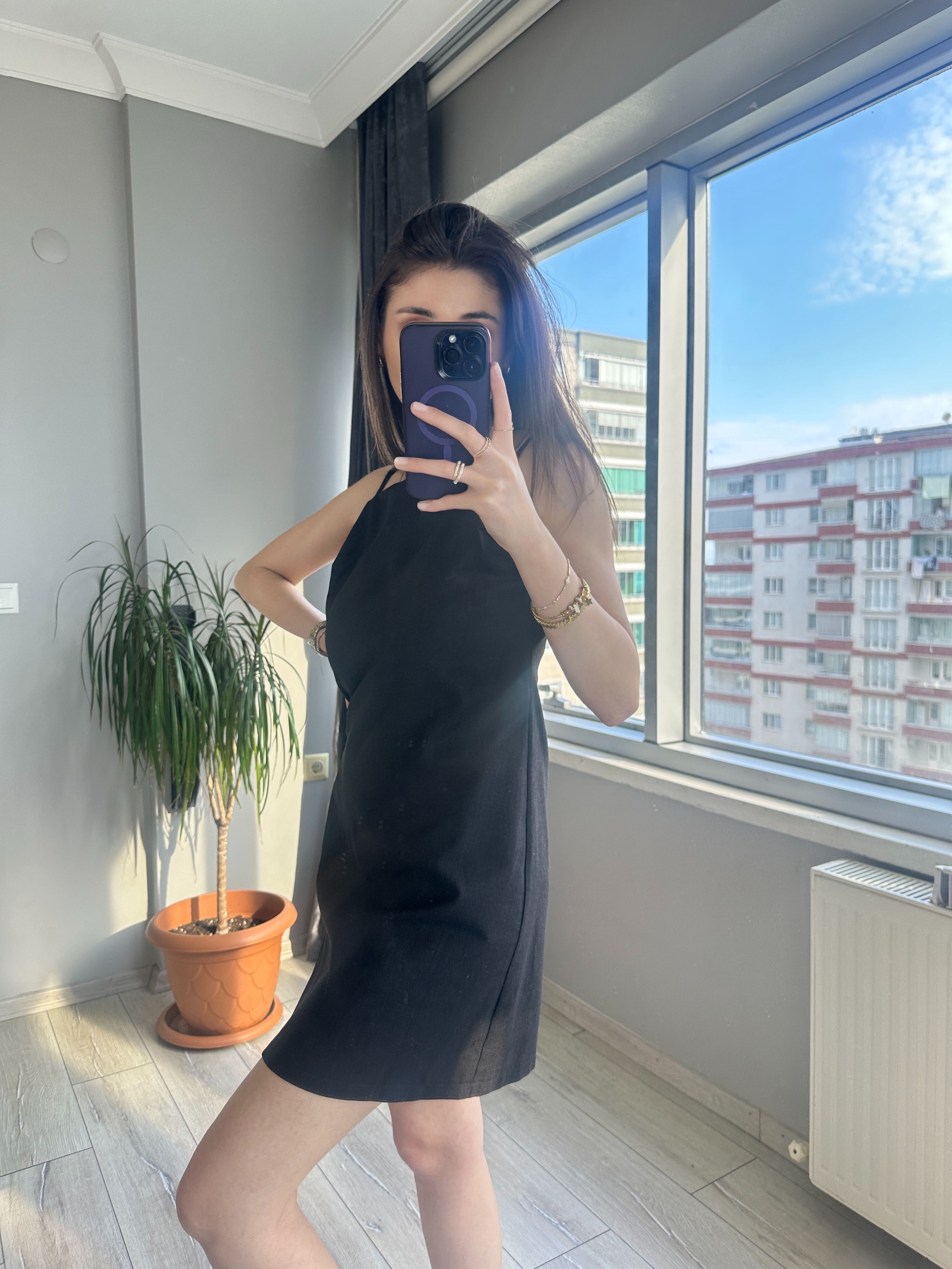 Keten Mini Elbise
