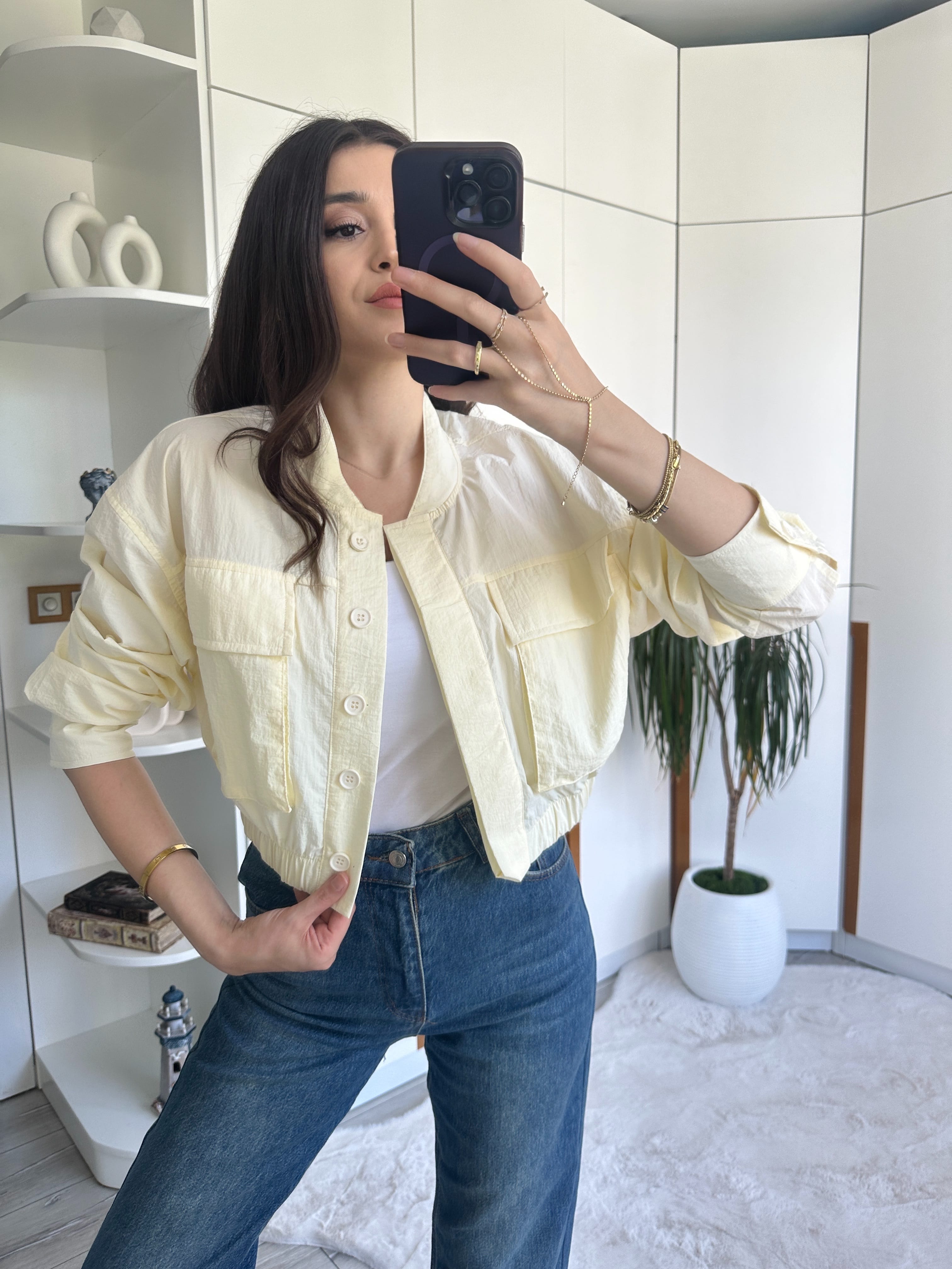 Pastel Sarı Ceket