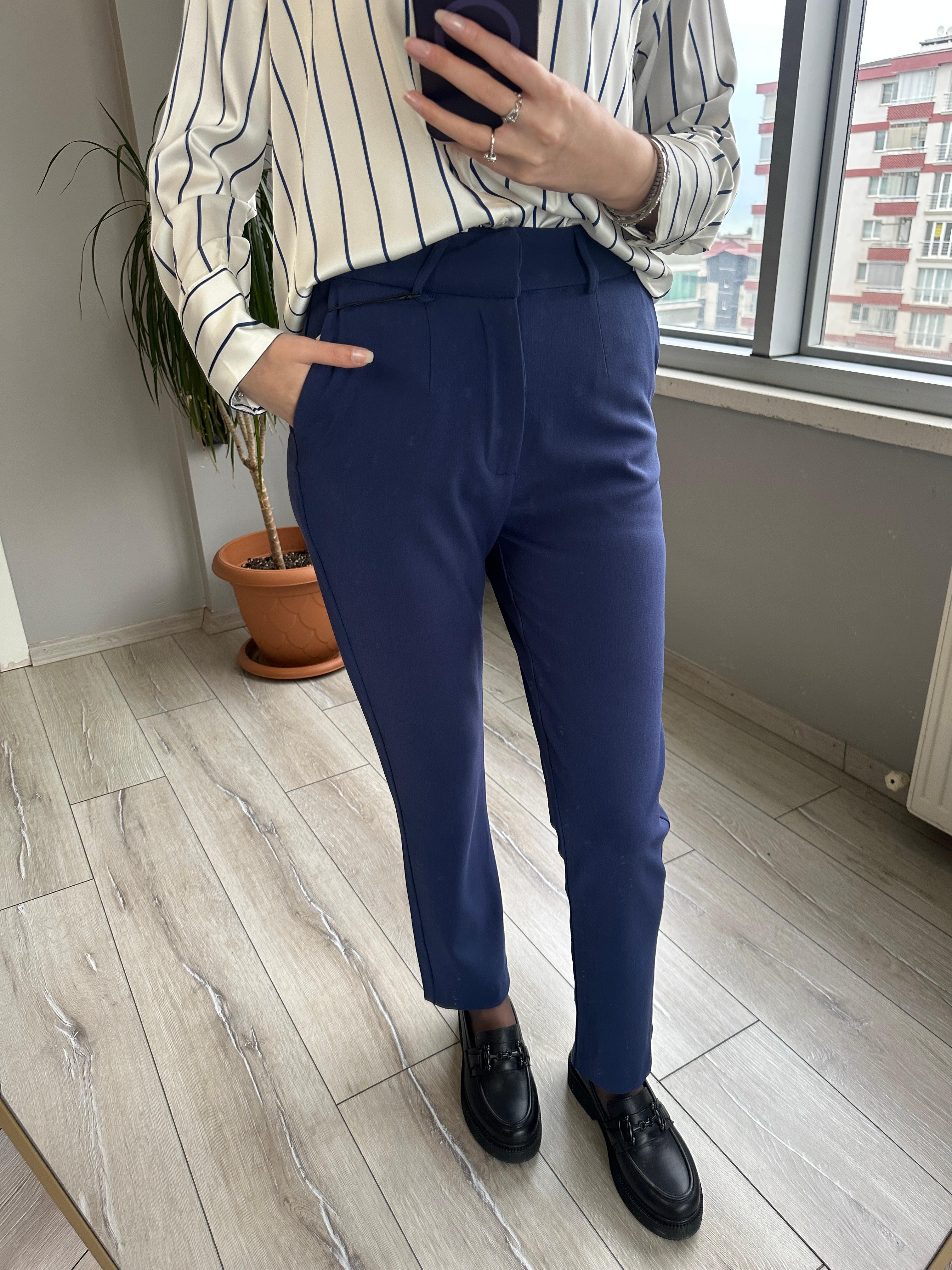 İndigo Kumaş Pantolon 