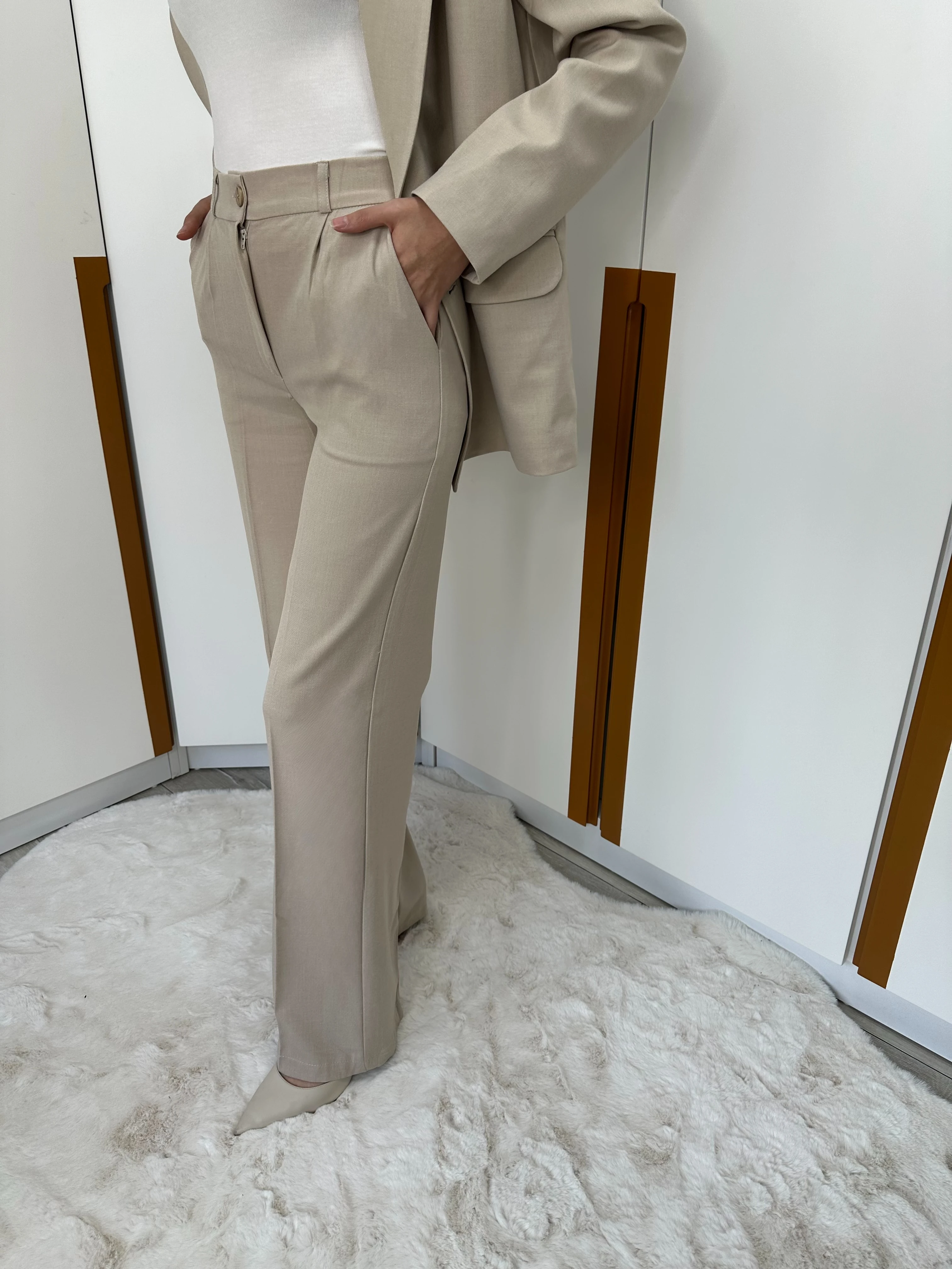 Düğmeli Palazzo Pantolon 