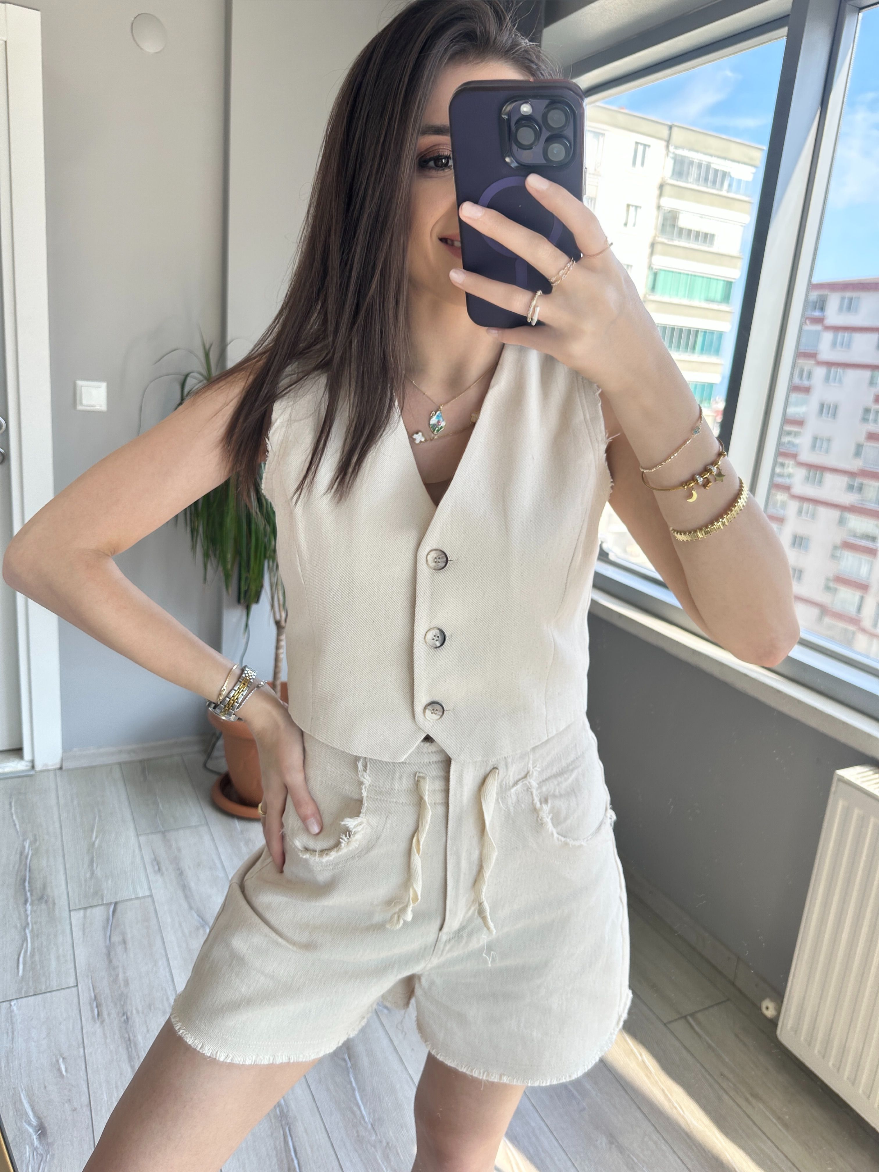 Keten Şortlu Takım