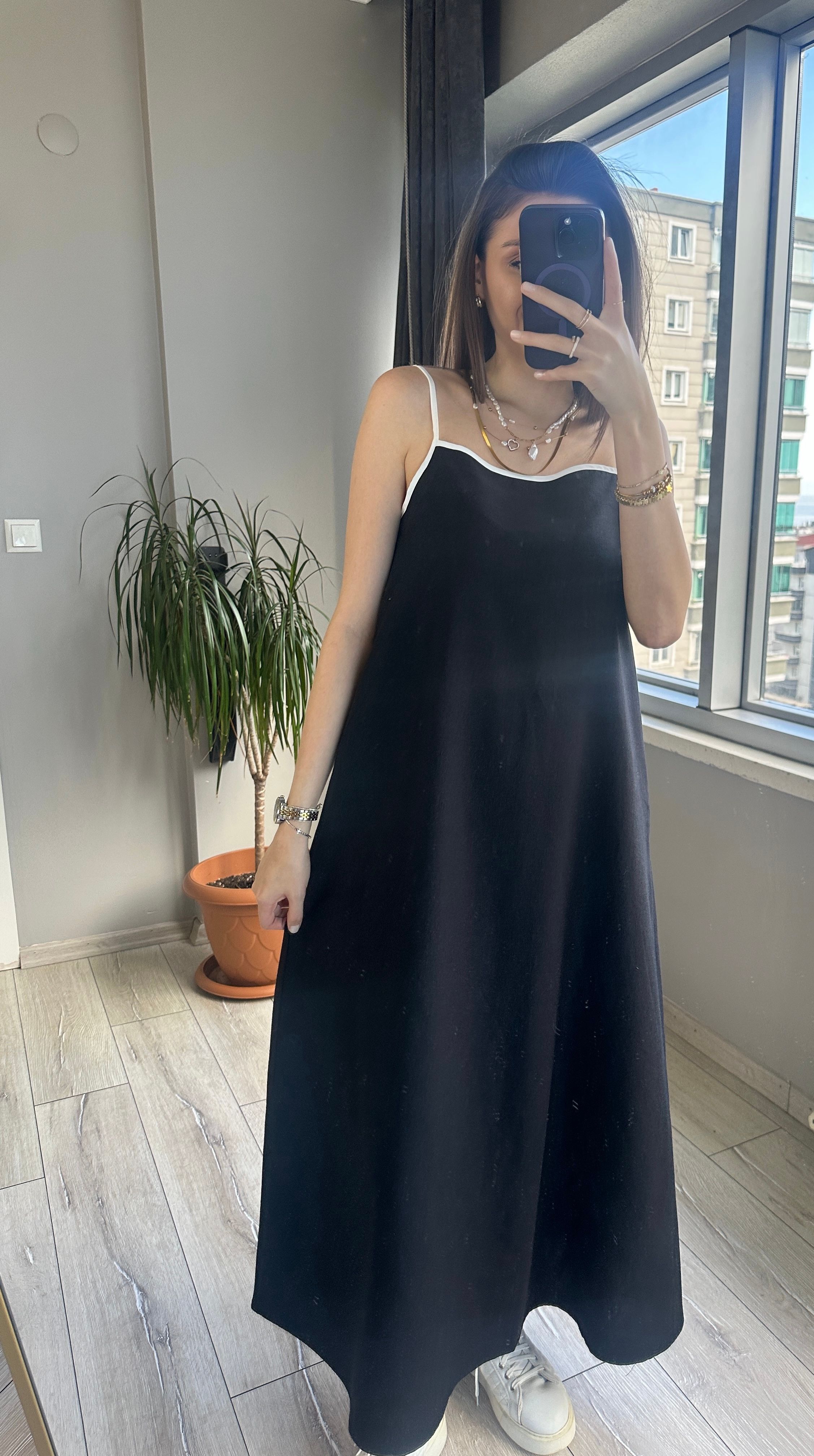 Keten Maxi Elbise