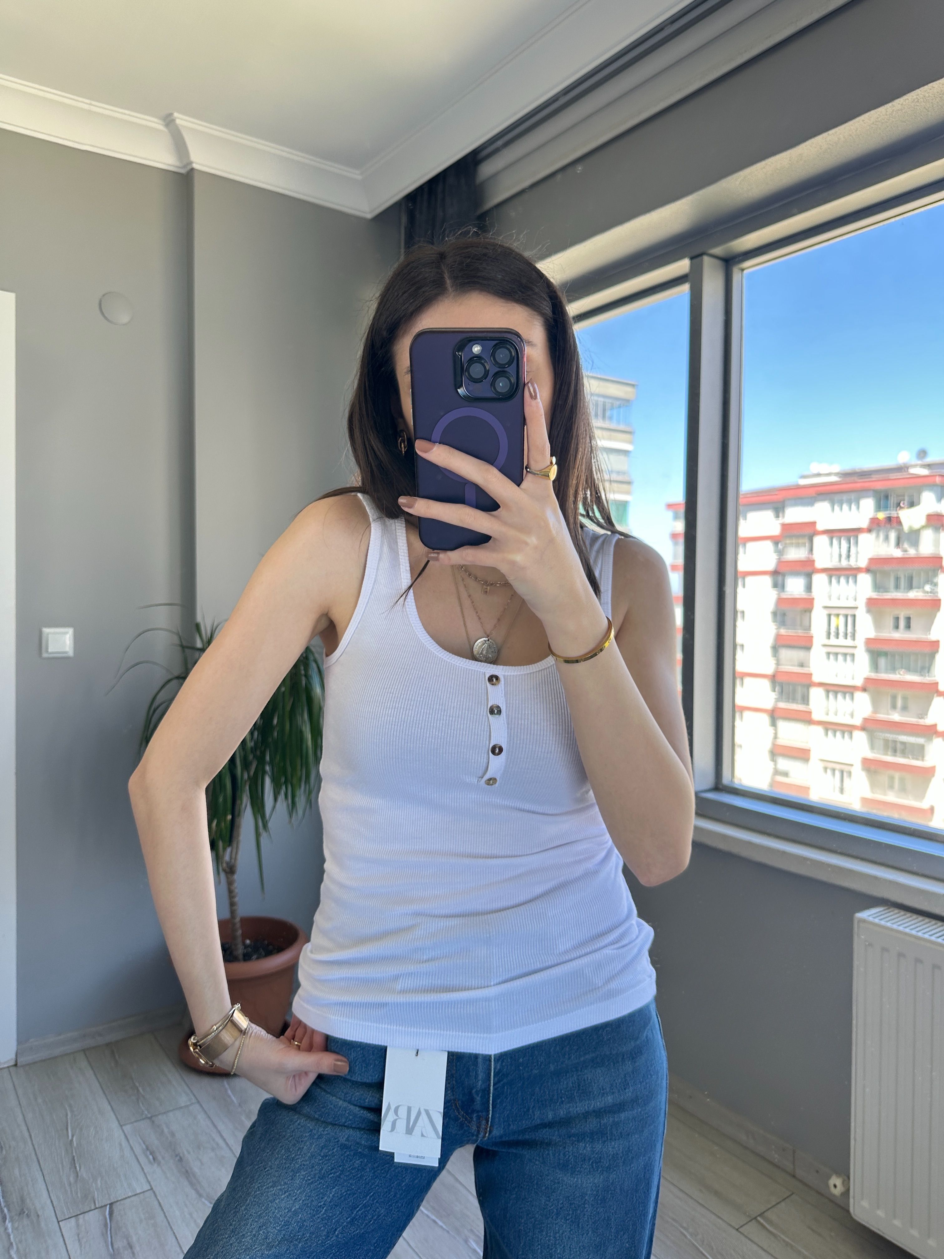 Fitilli Düğmeli Atlet 