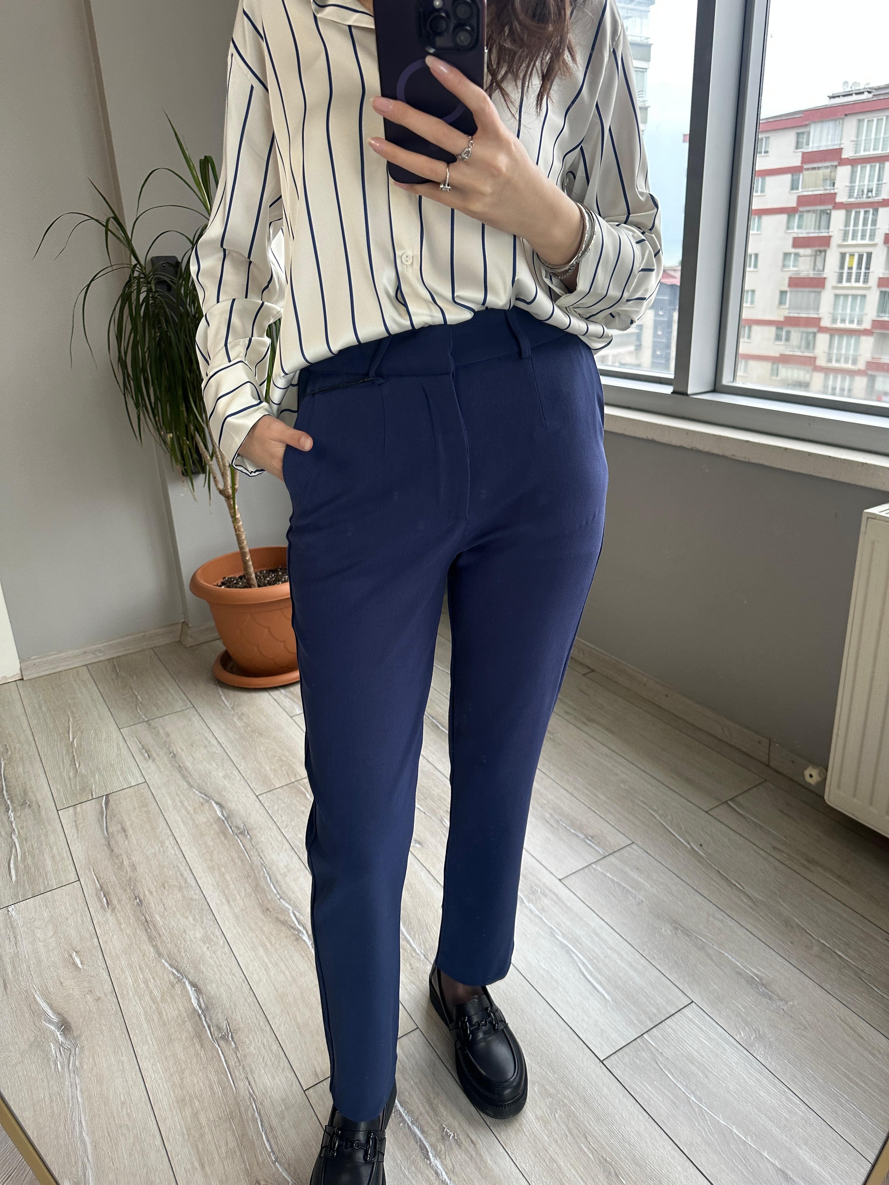 İndigo Kumaş Pantolon 