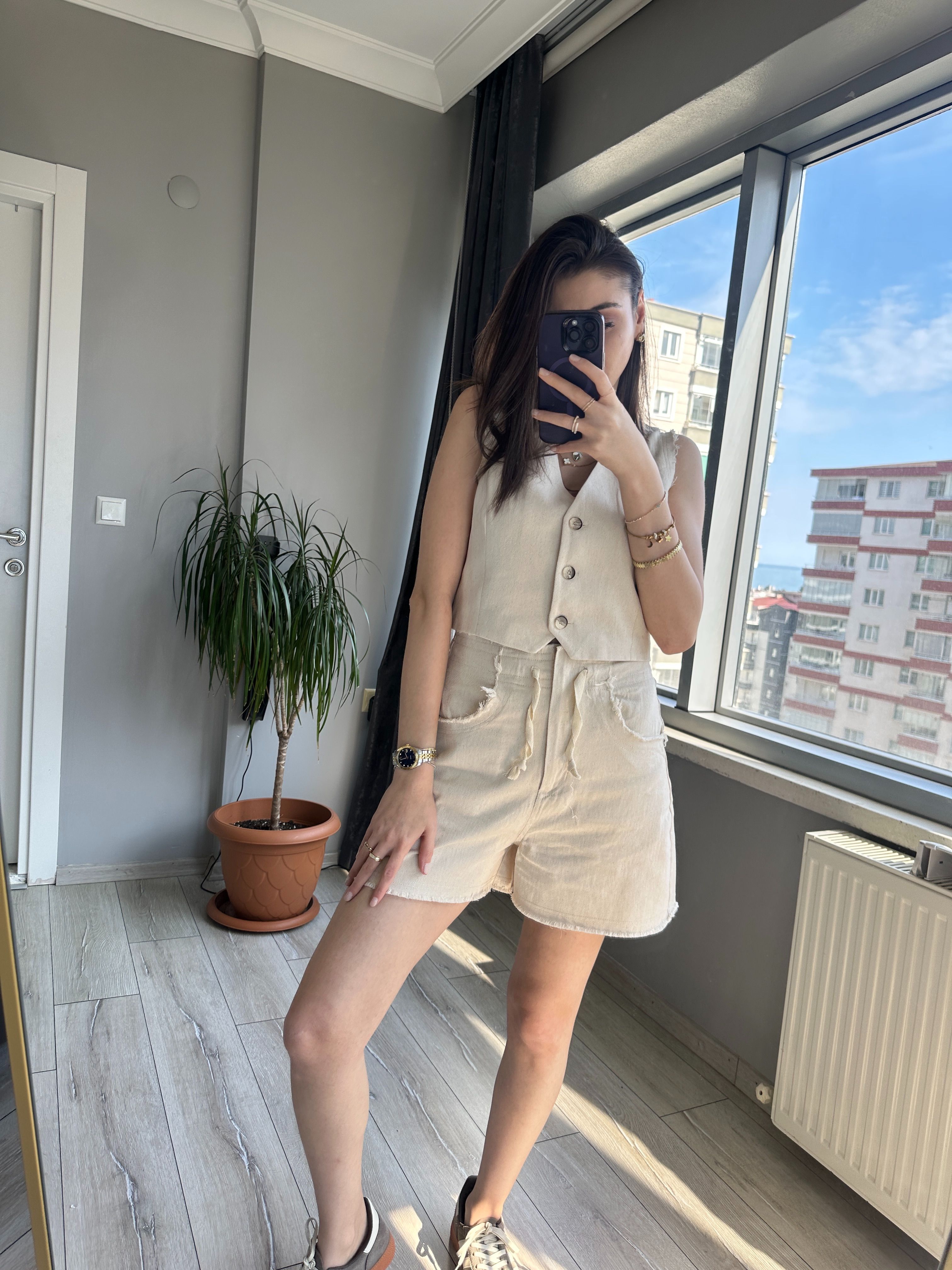 Keten Şortlu Takım