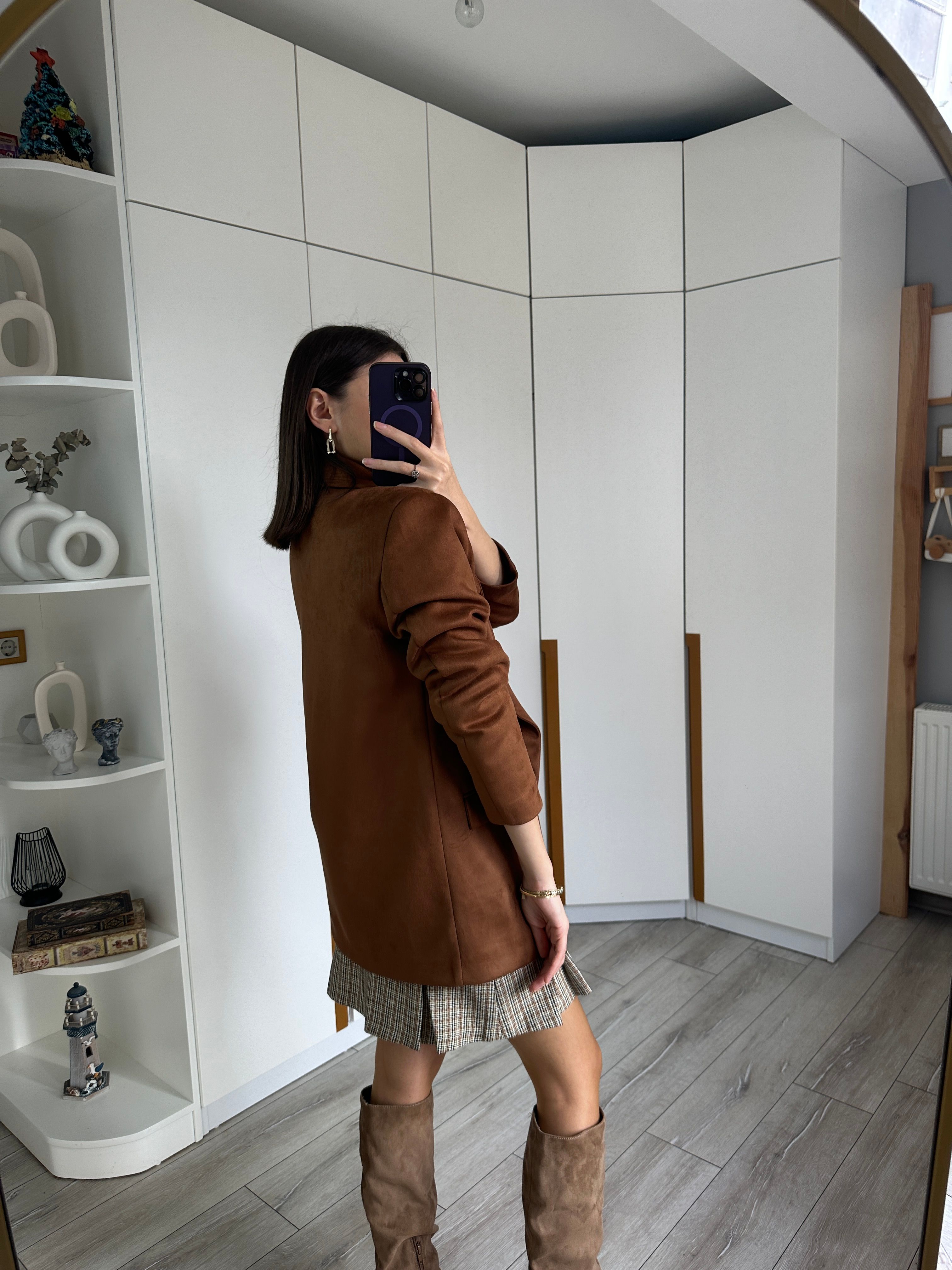 Premium Nubuk Blazer Ceket 