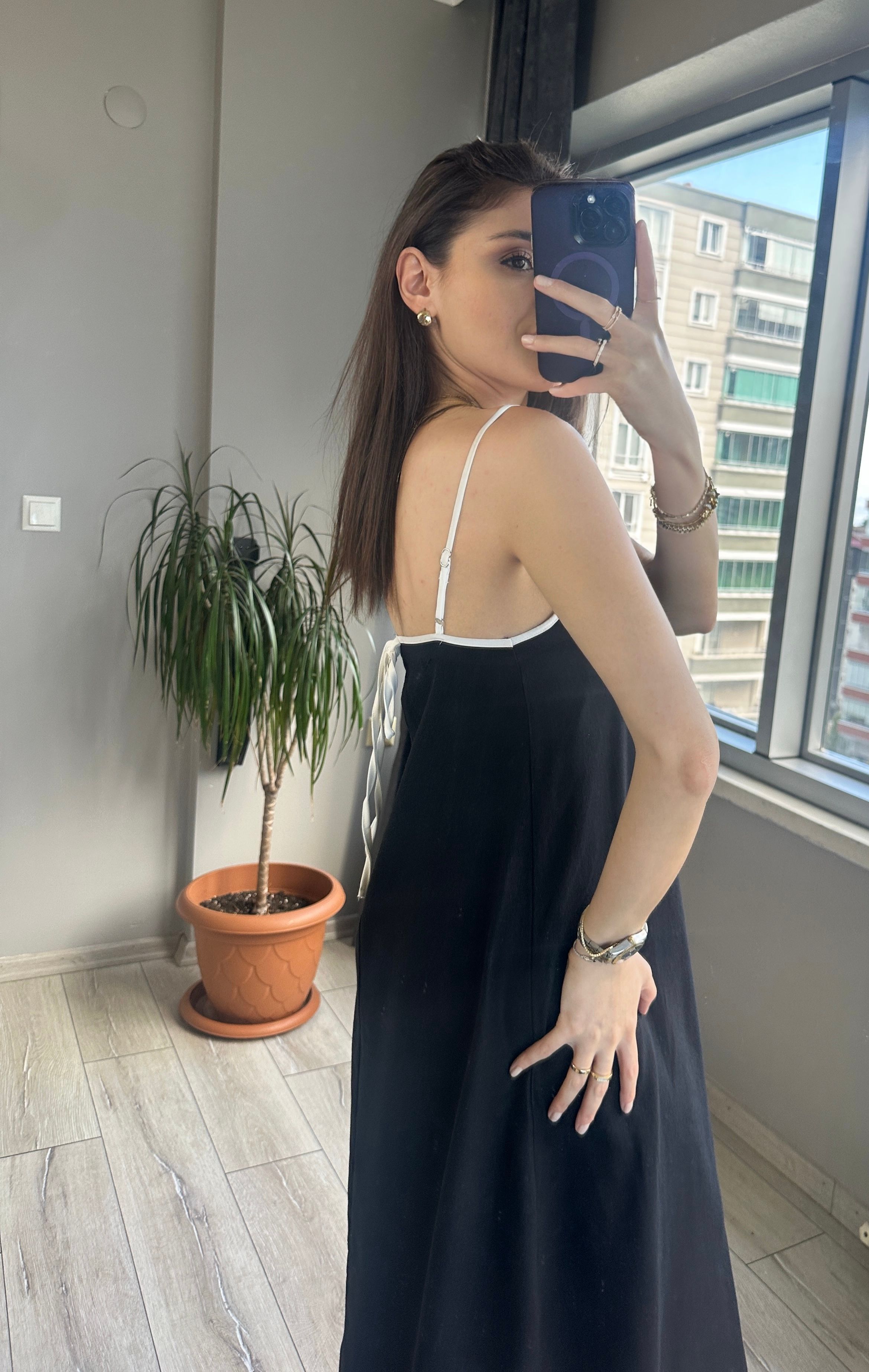 Keten Maxi Elbise