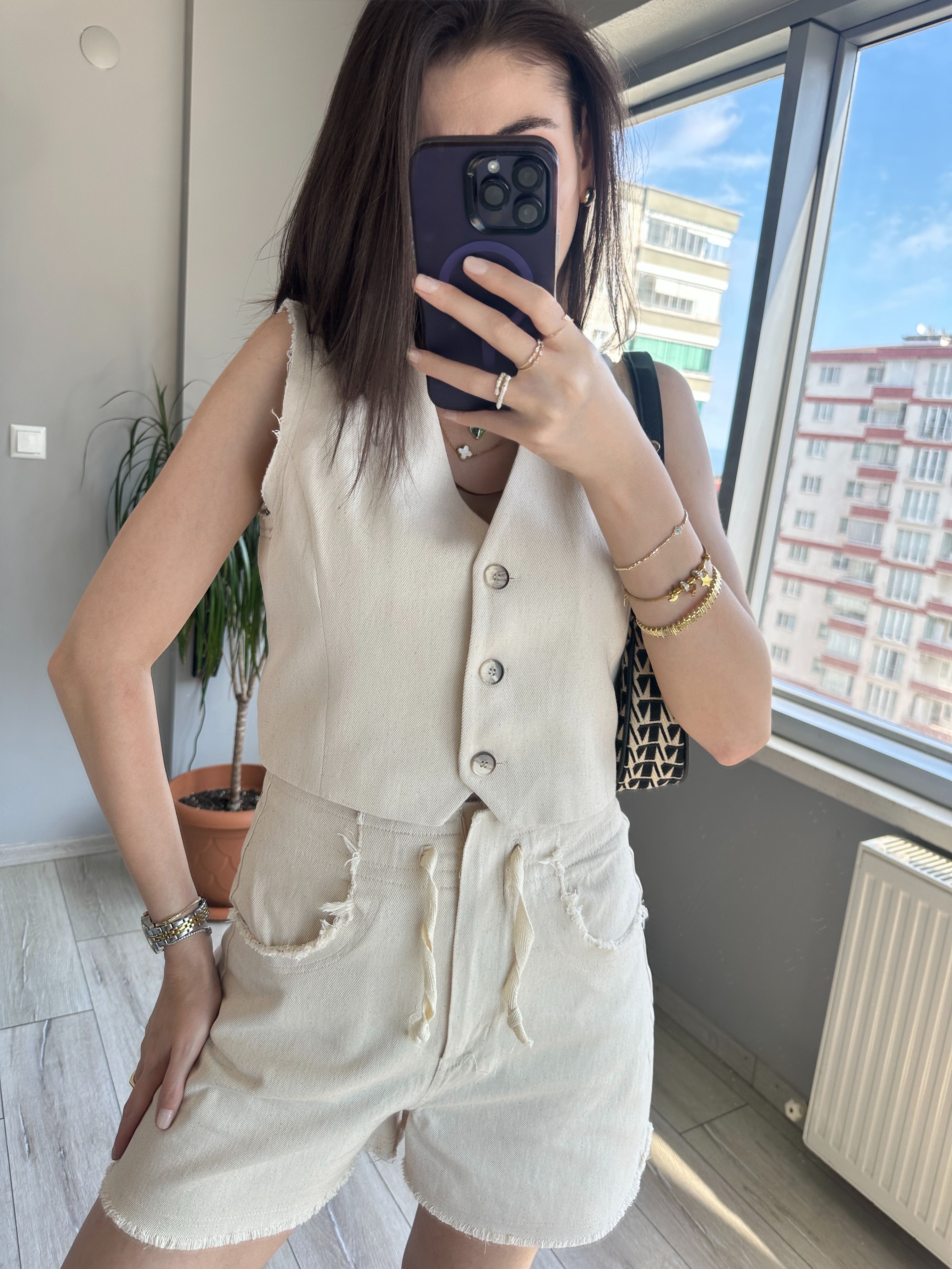 Keten Şortlu Takım