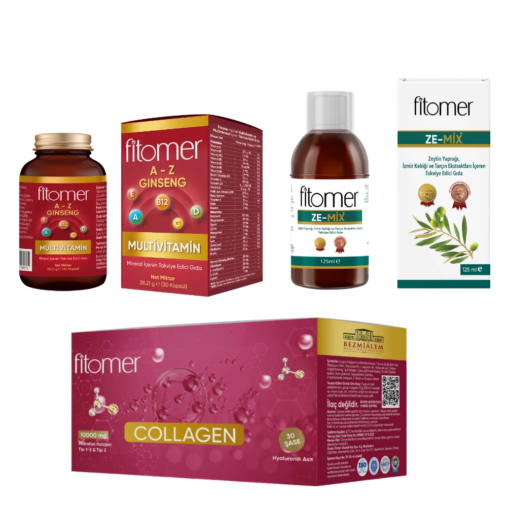 Fitomer Kolajen - Ze-Mix - Multivitamin 60 Kapsül Kutulu Seti