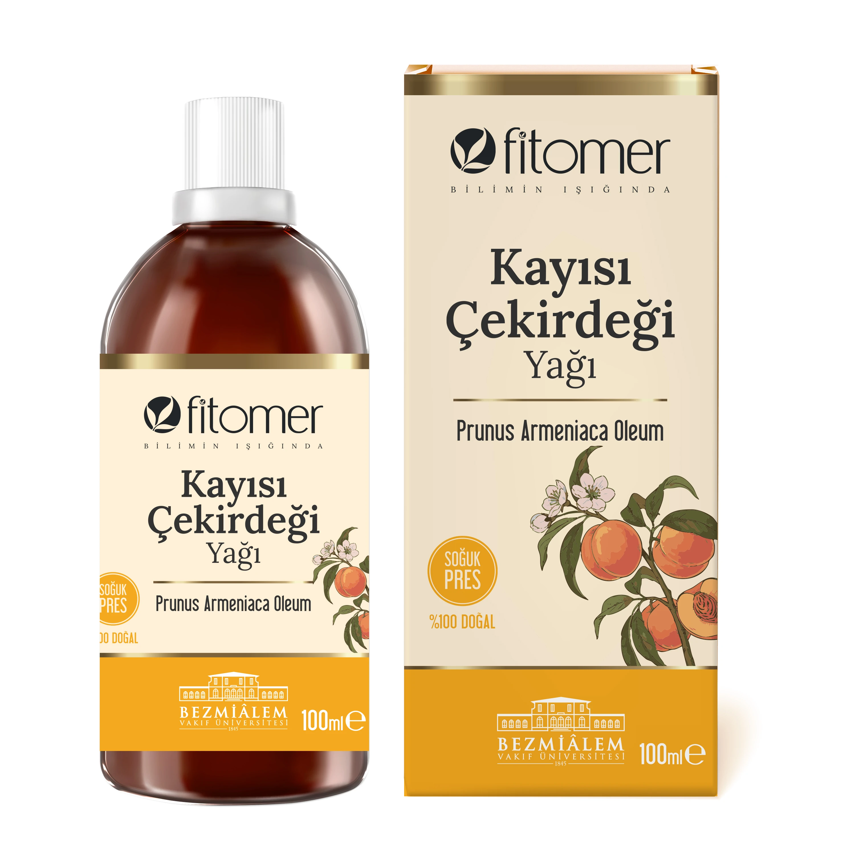 Fitomer Kayısı Çekirdeği Yağı 100 Ml Soğuk Sıkım %100 Doğal