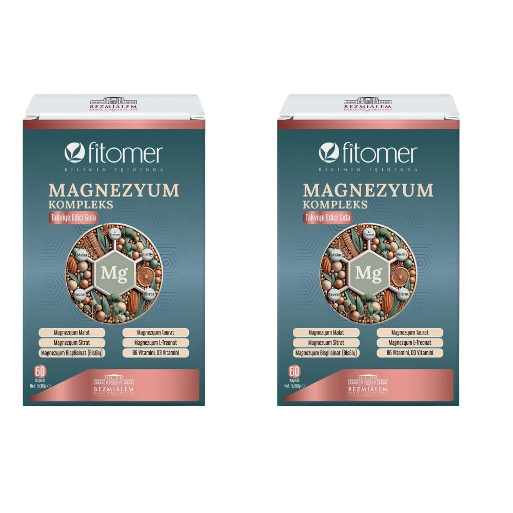 Fitomer Magnezyum P5P B6 Vitamin ve D Vitamini 60 Kapsül 2 Li Fırsat Seti