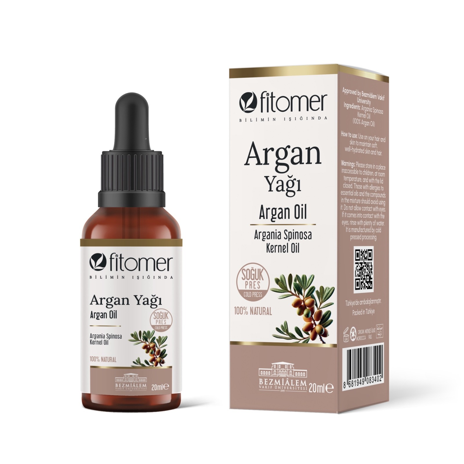 Fitomer Argan Yağı %100 Doğal Soğuk Sıkım 20 ML