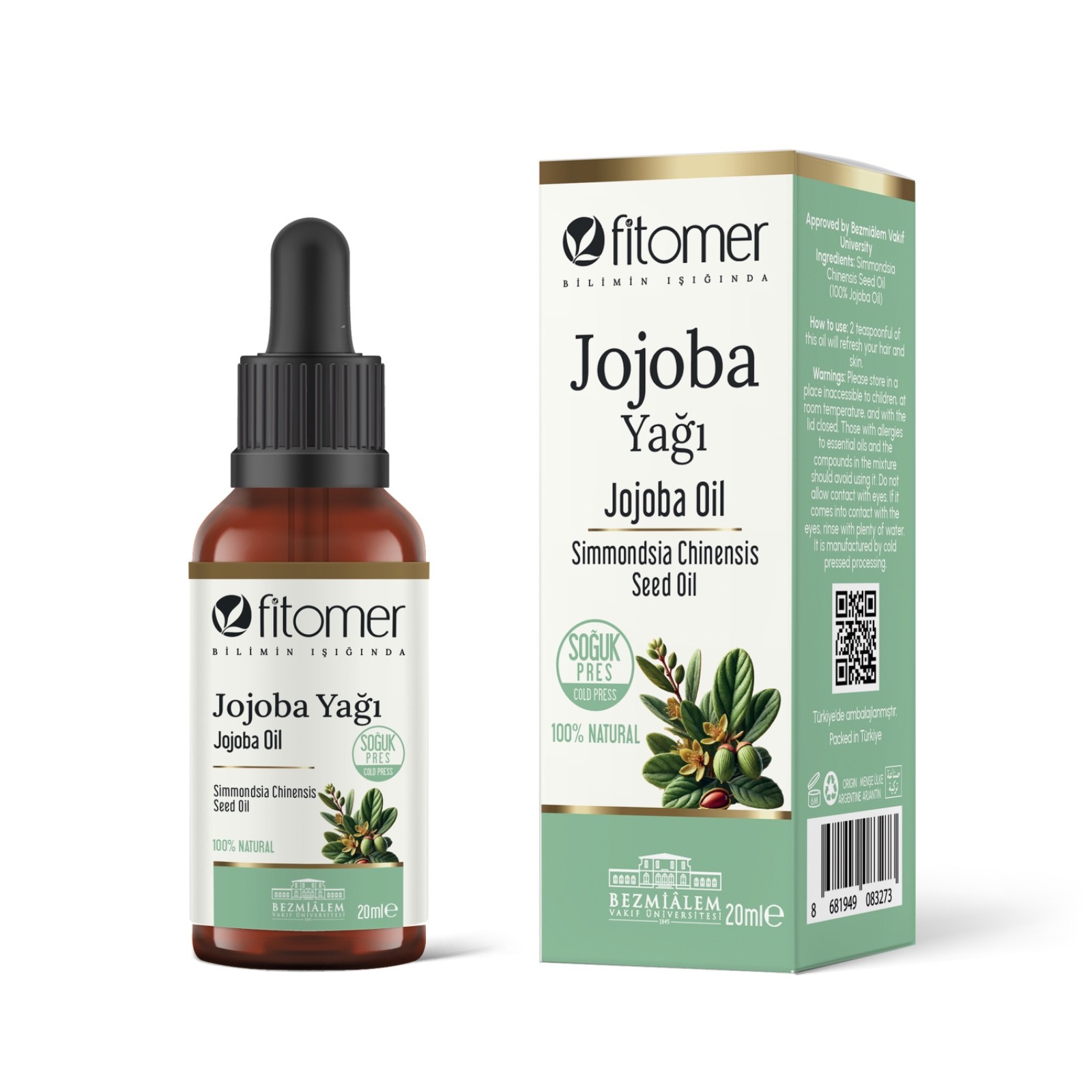 Fitomer Jojoba Oil 100% Natural Cold Pressed 20 ML