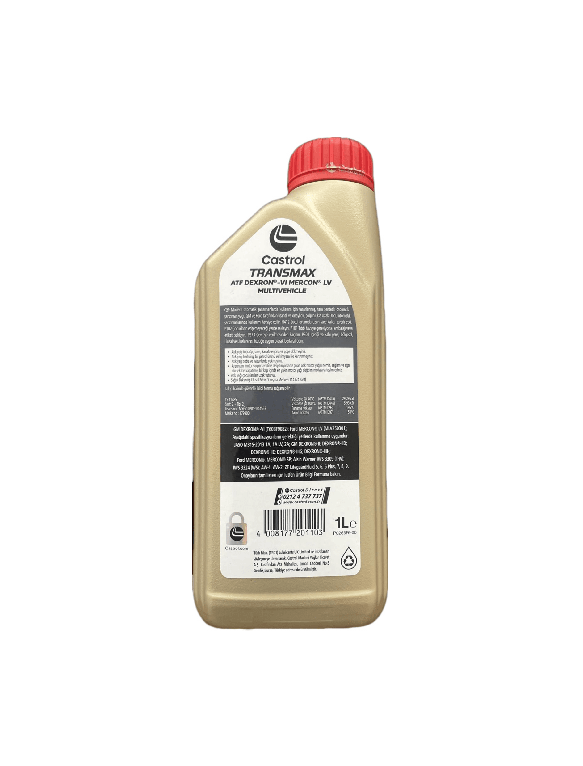 Castrol Transmax ATF Dextron-VI Mercon LV Multivehicle Şanzıman Yağı 1 Lt