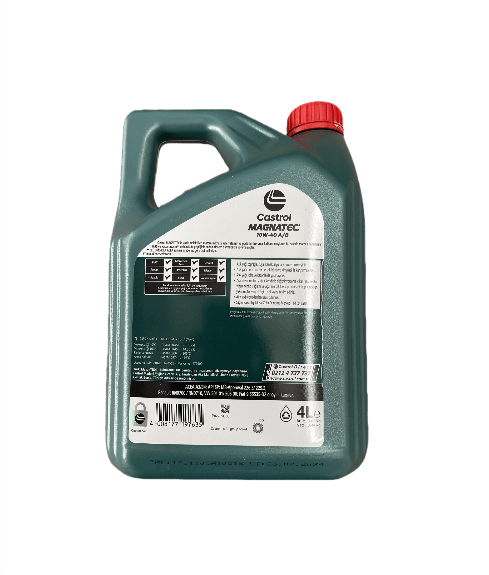 Castrol Magnatec 10w-40 A / B 4 Litre 2024 Ü.T