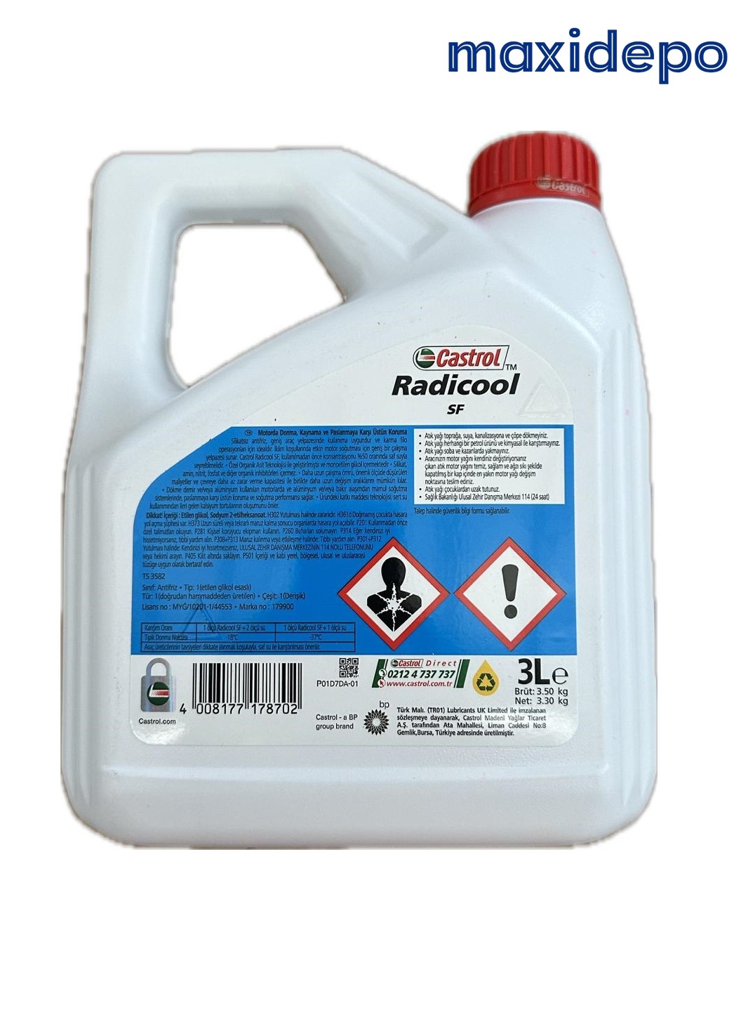 Castrol Radicool SF Kırmızı Antifiriz 3 LT 2023 Tarihli