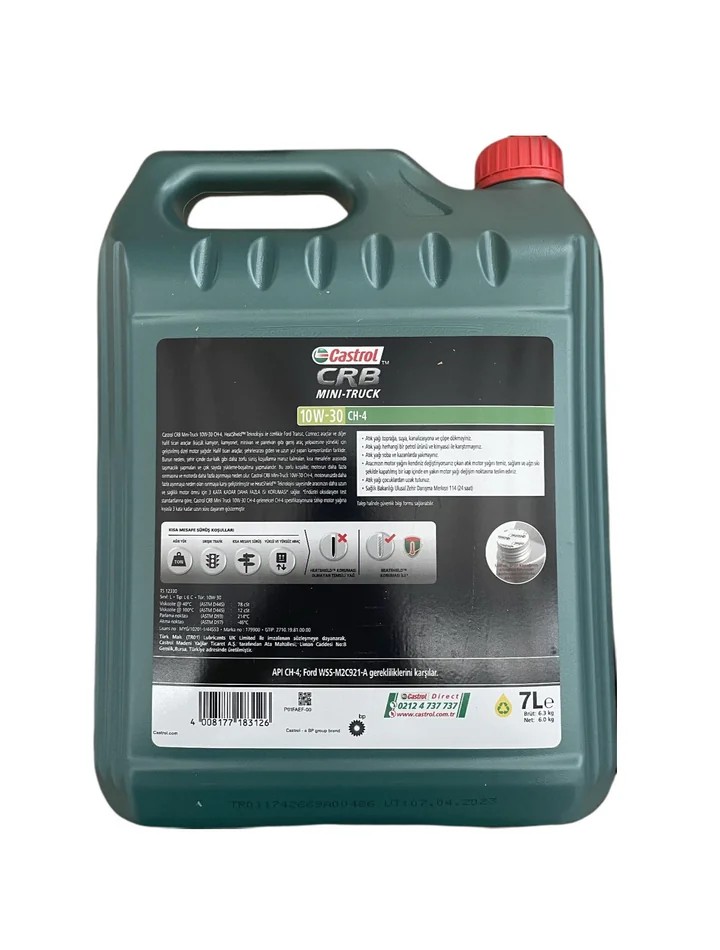 Castrol Crb Mini Truck 10W-30 7 Lt Motor Yağı - 2024