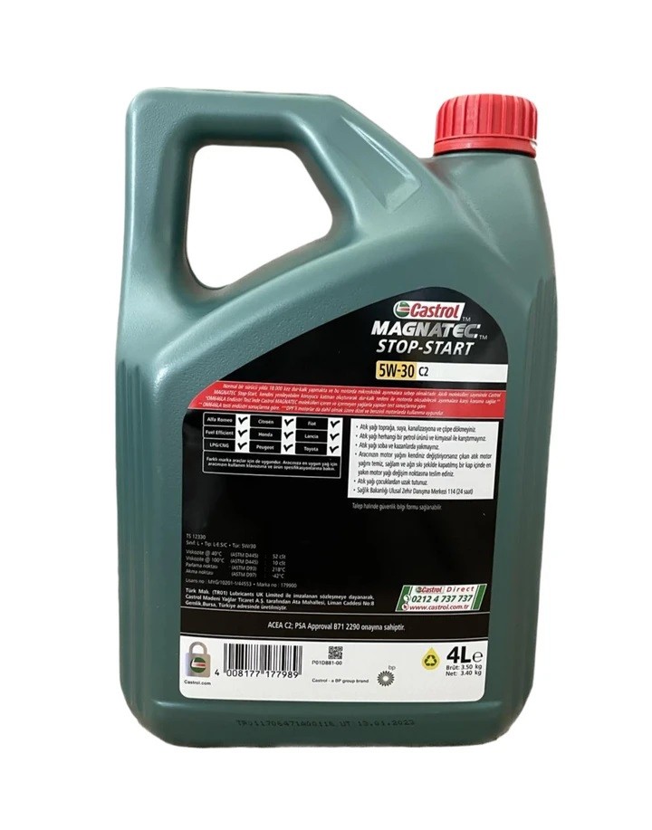 Castrol Magnatec 5W-30 C2 4 Litre PSA APP. B71.2290 Onaylı 2024 Ü.T