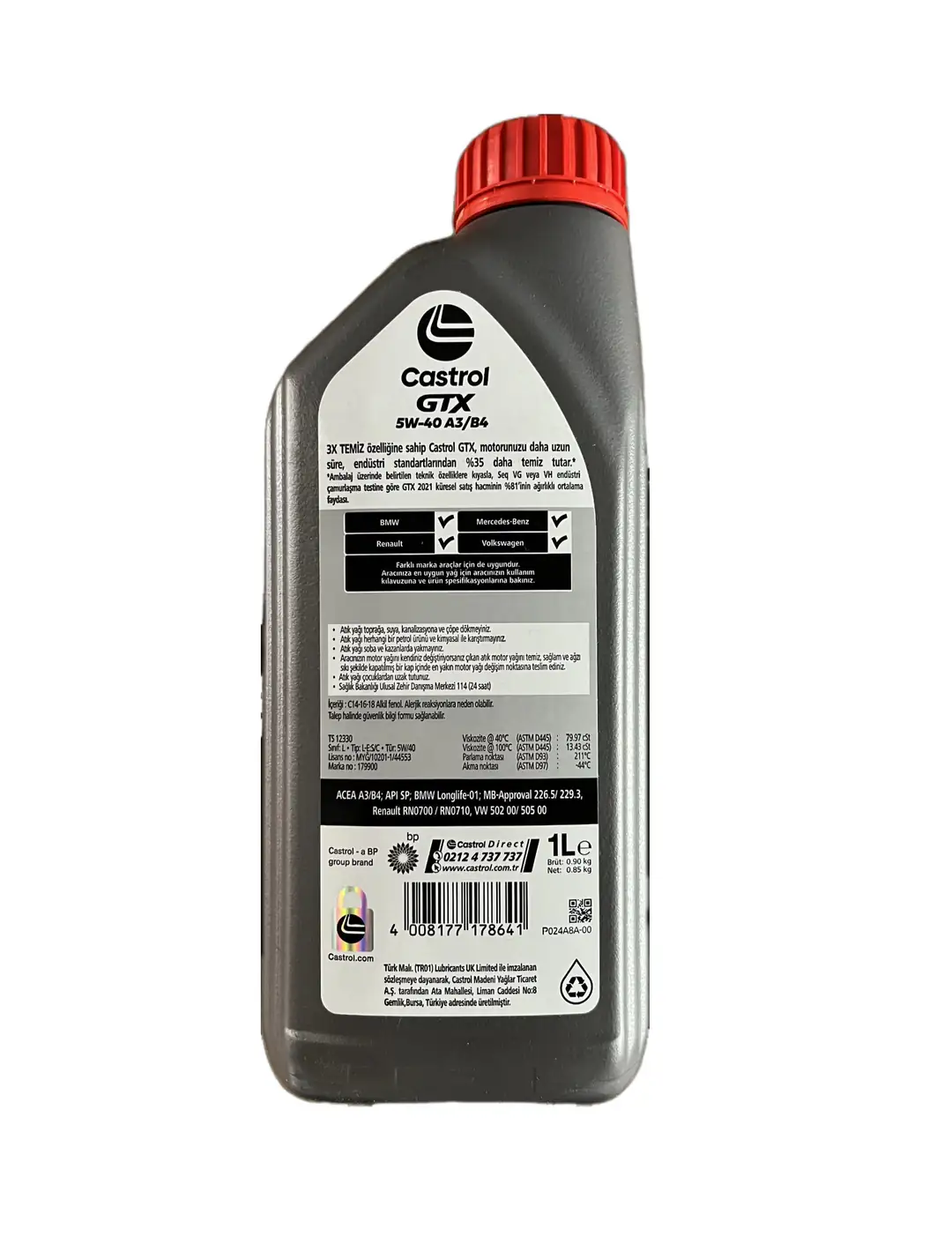 Castrol Gtx 5w-40 A3/ B4 1 Litre 2025 Ü.T