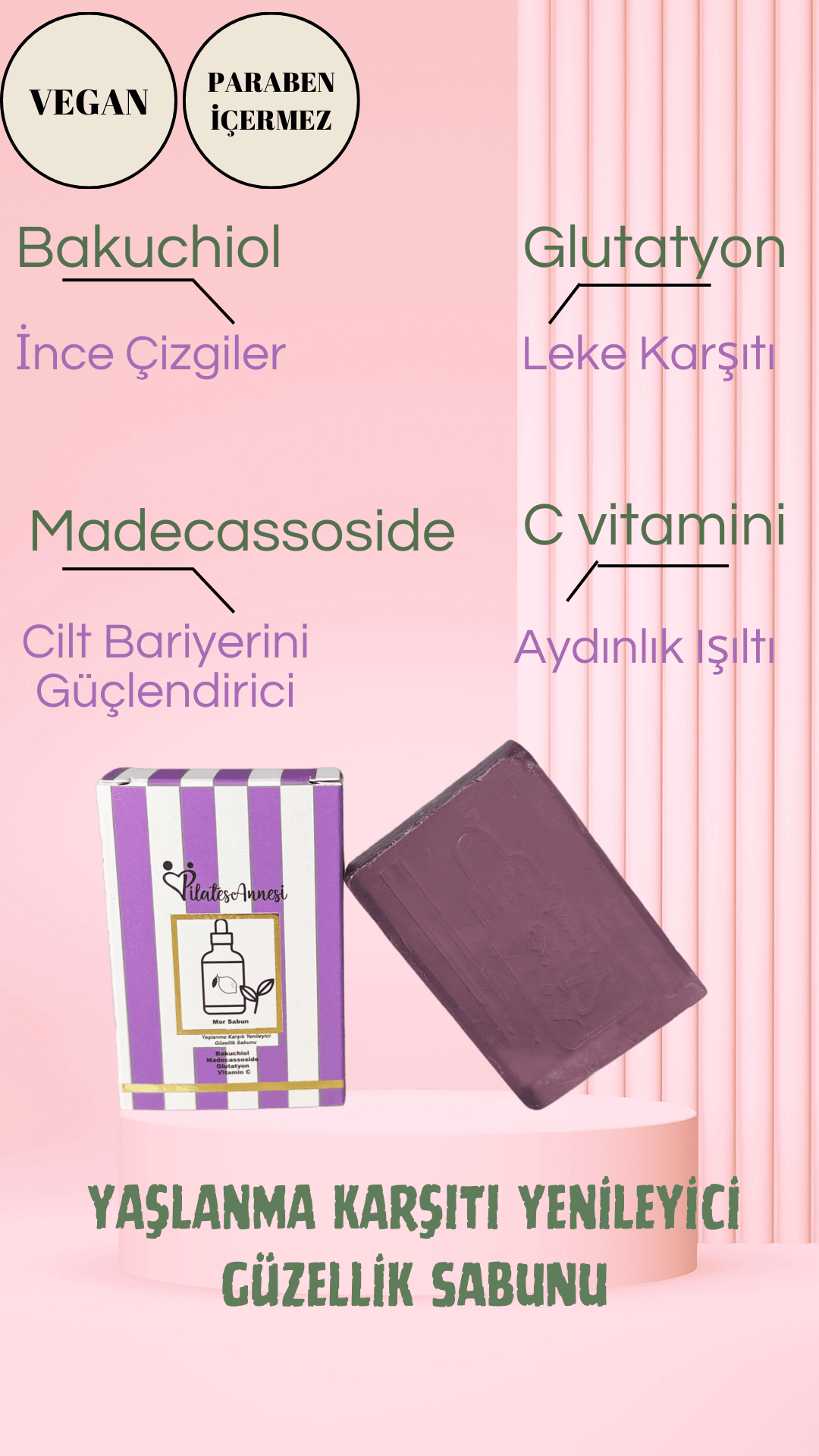Yaşlanma Karşıtı Yenileyici Güzellik Sabunu ( Mor Sabun)