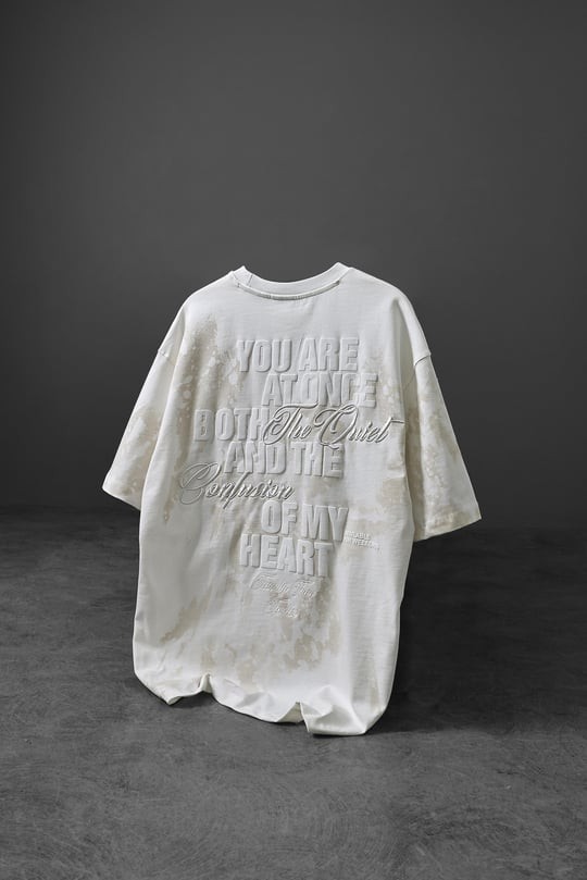 Erkek Beyaz Of My Heart Nakışlı Oversize Tshirt