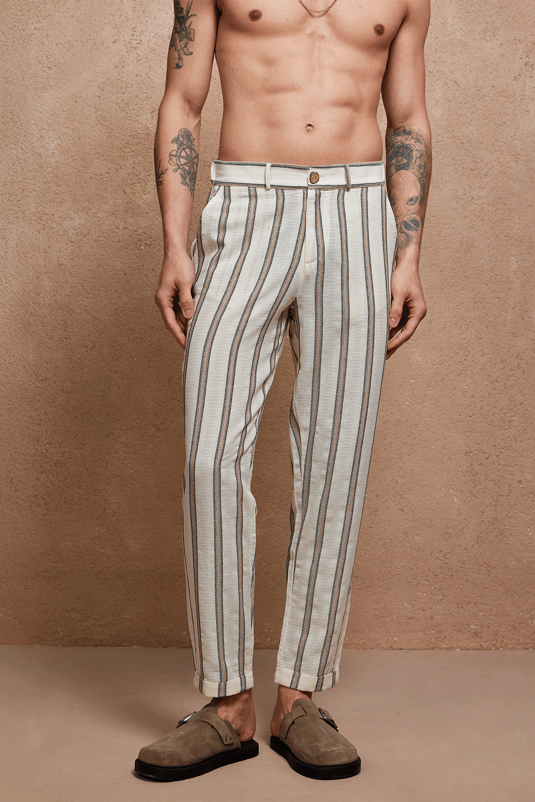 Kaizen Çizgili Chino Pantolon