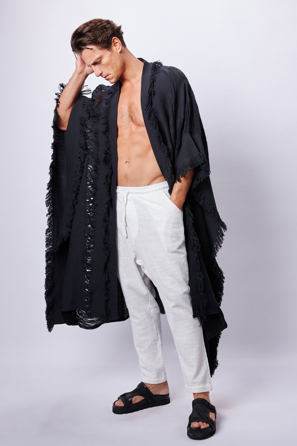 Black Wild Harmony Long Ponchos